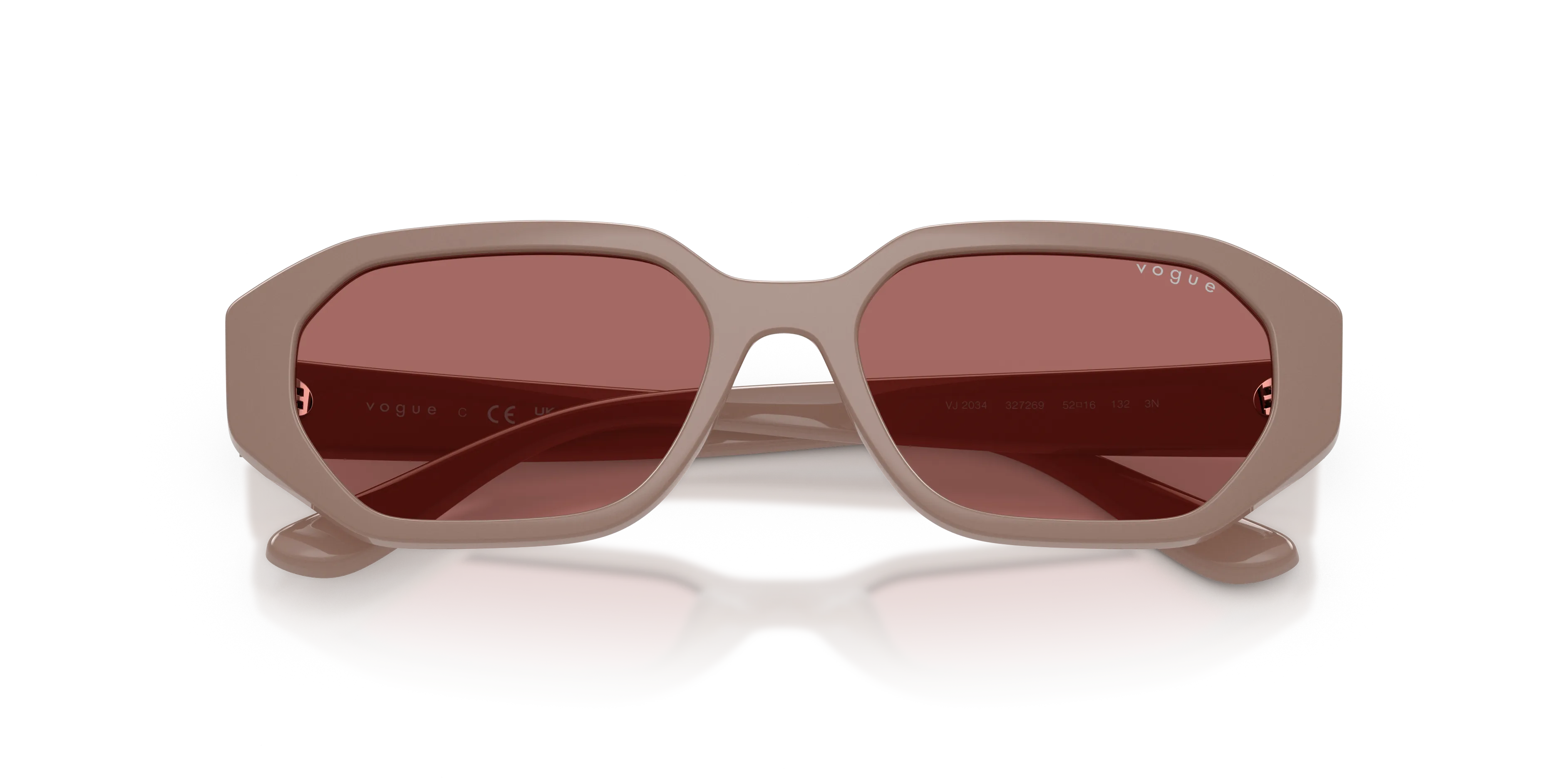 VOGUE EYEWEAR VJ2034 327269 Occhiali da sole bambino Nylon Marrone Viola Geometrica Normale - immagine 2