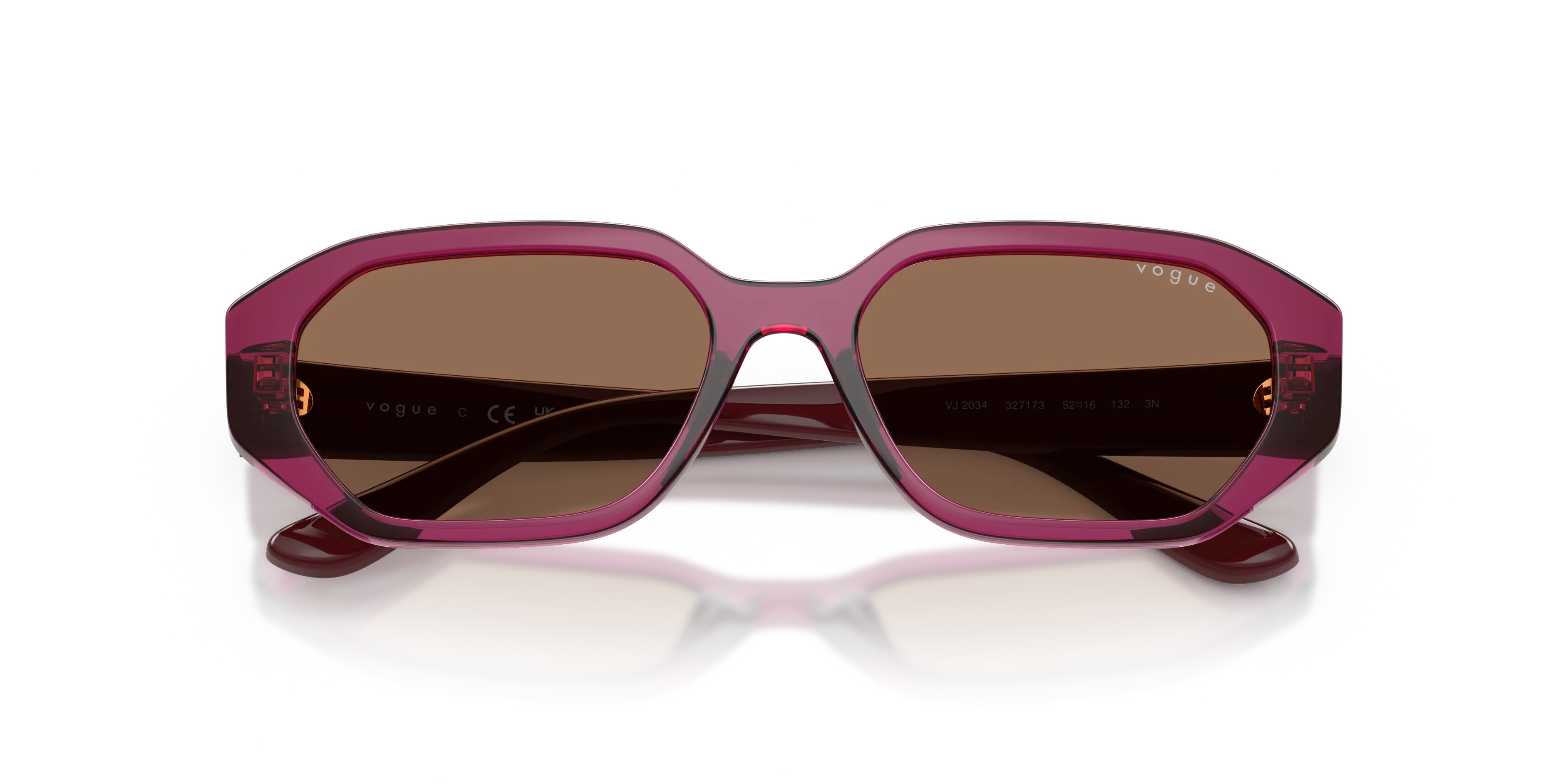 VOGUE EYEWEAR VJ2034 327173 Occhiali da sole bambino Nylon Rosso Marrone Geometrica Normale - immagine 2