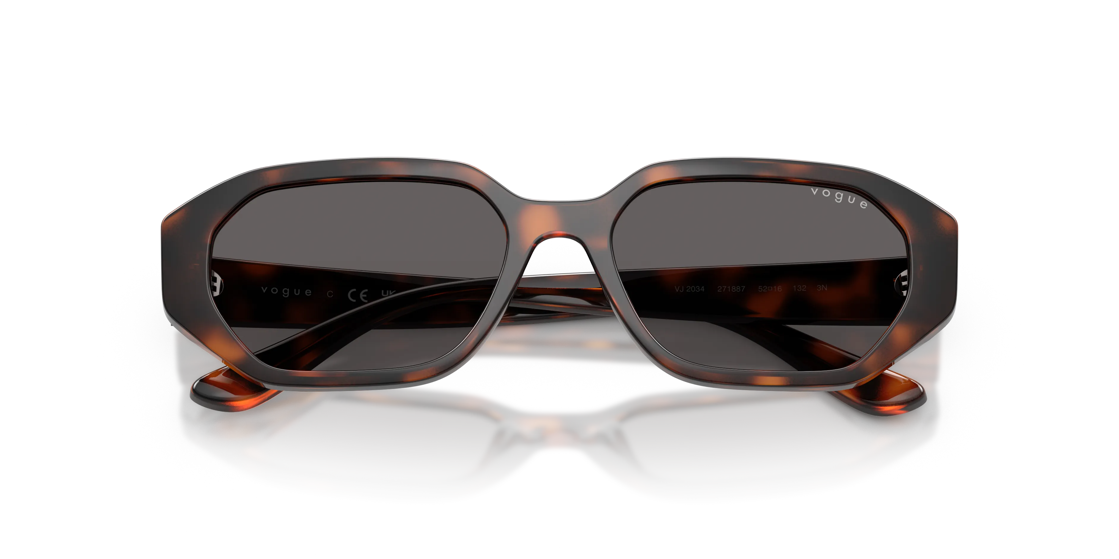 VOGUE EYEWEAR VJ2034 271887 Occhiali da sole bambino Nylon Marrone Grigio Geometrica Normale - immagine 2