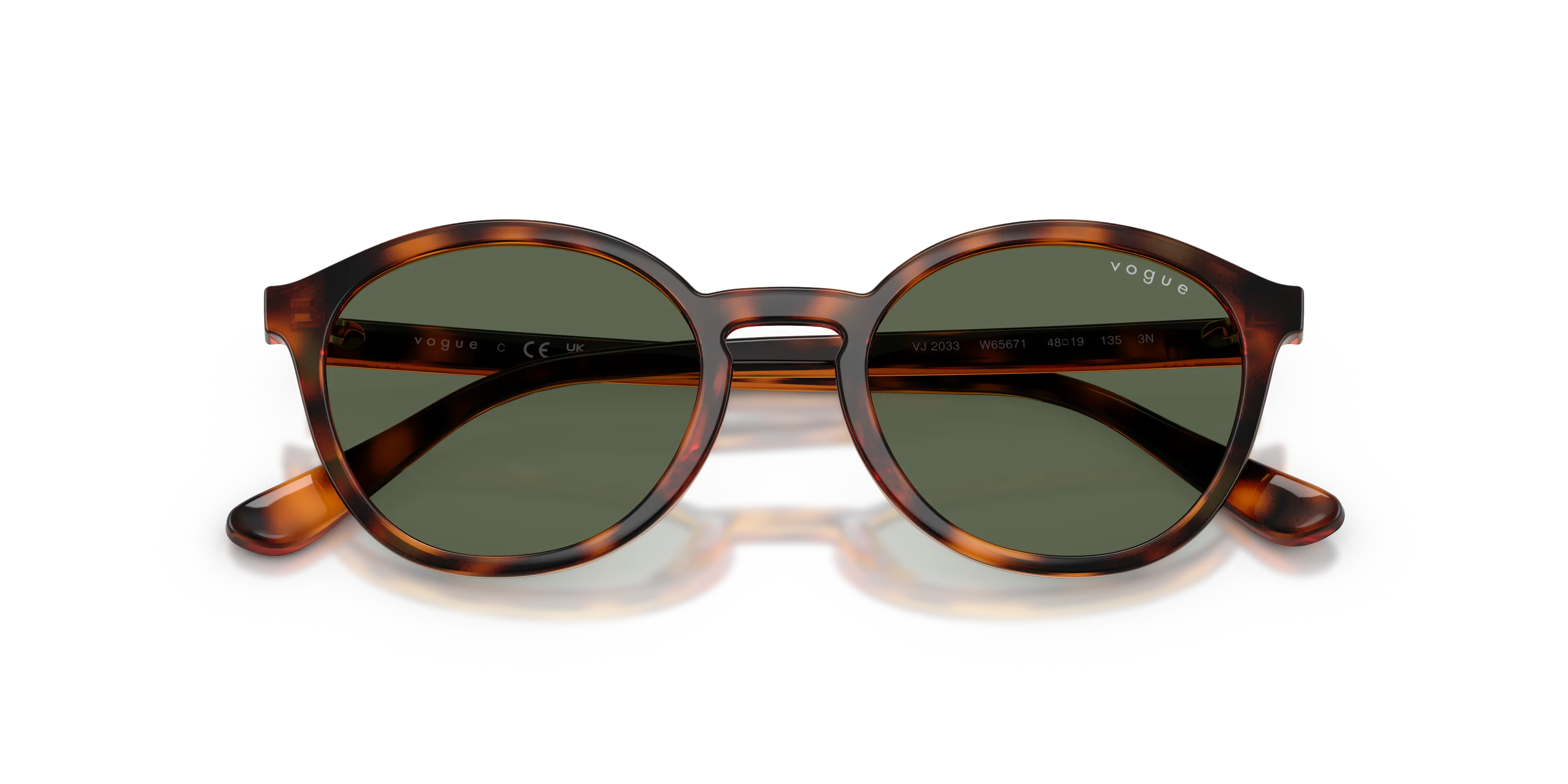 VOGUE EYEWEAR VJ2033 W65671 Occhiali da sole Nylon Marrone Verde Pantos Normale - immagine 2