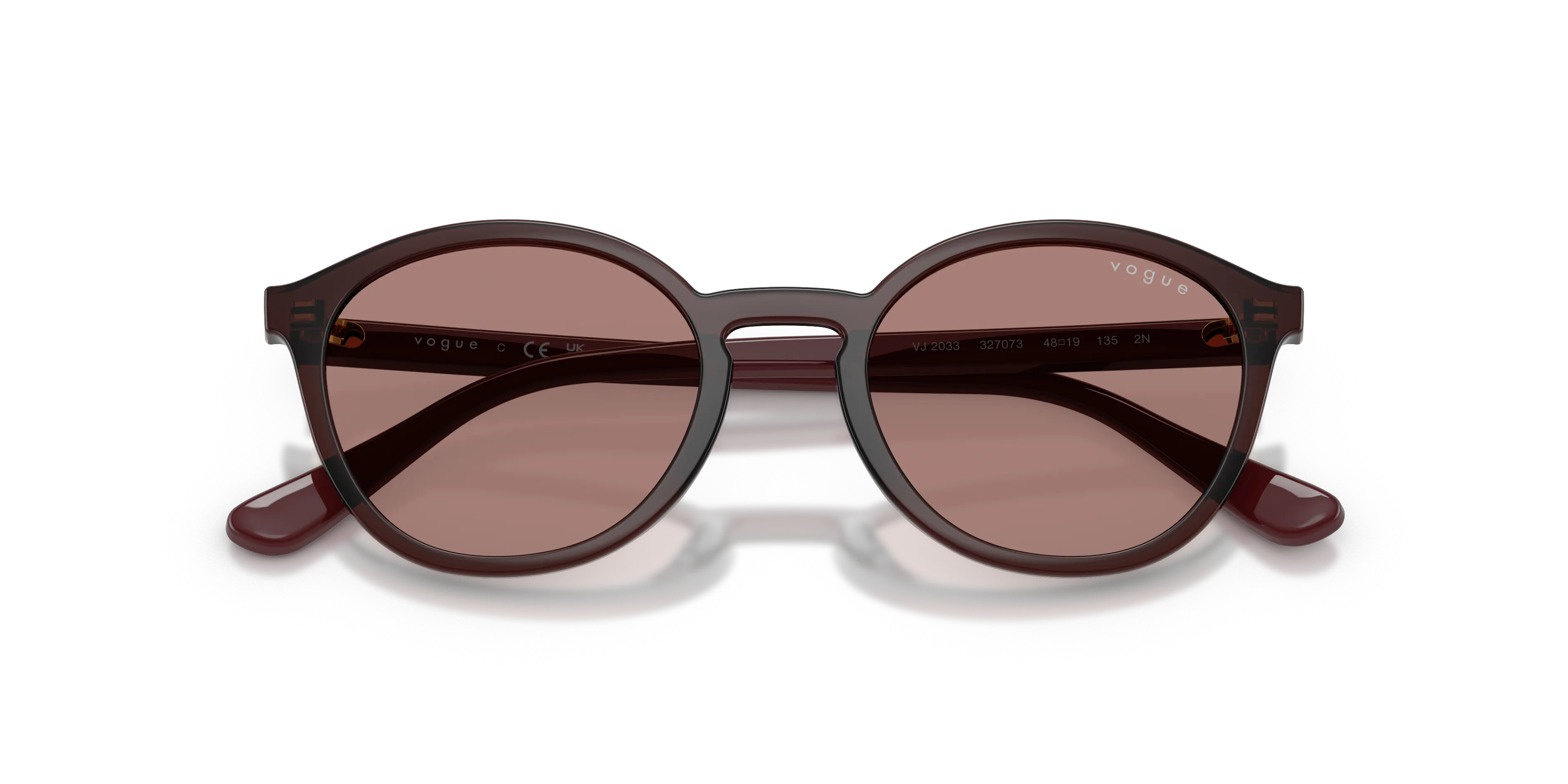 VOGUE EYEWEAR VJ2033 327073 Occhiali da sole Nylon Rosso Marrone Pantos Normale - immagine 2