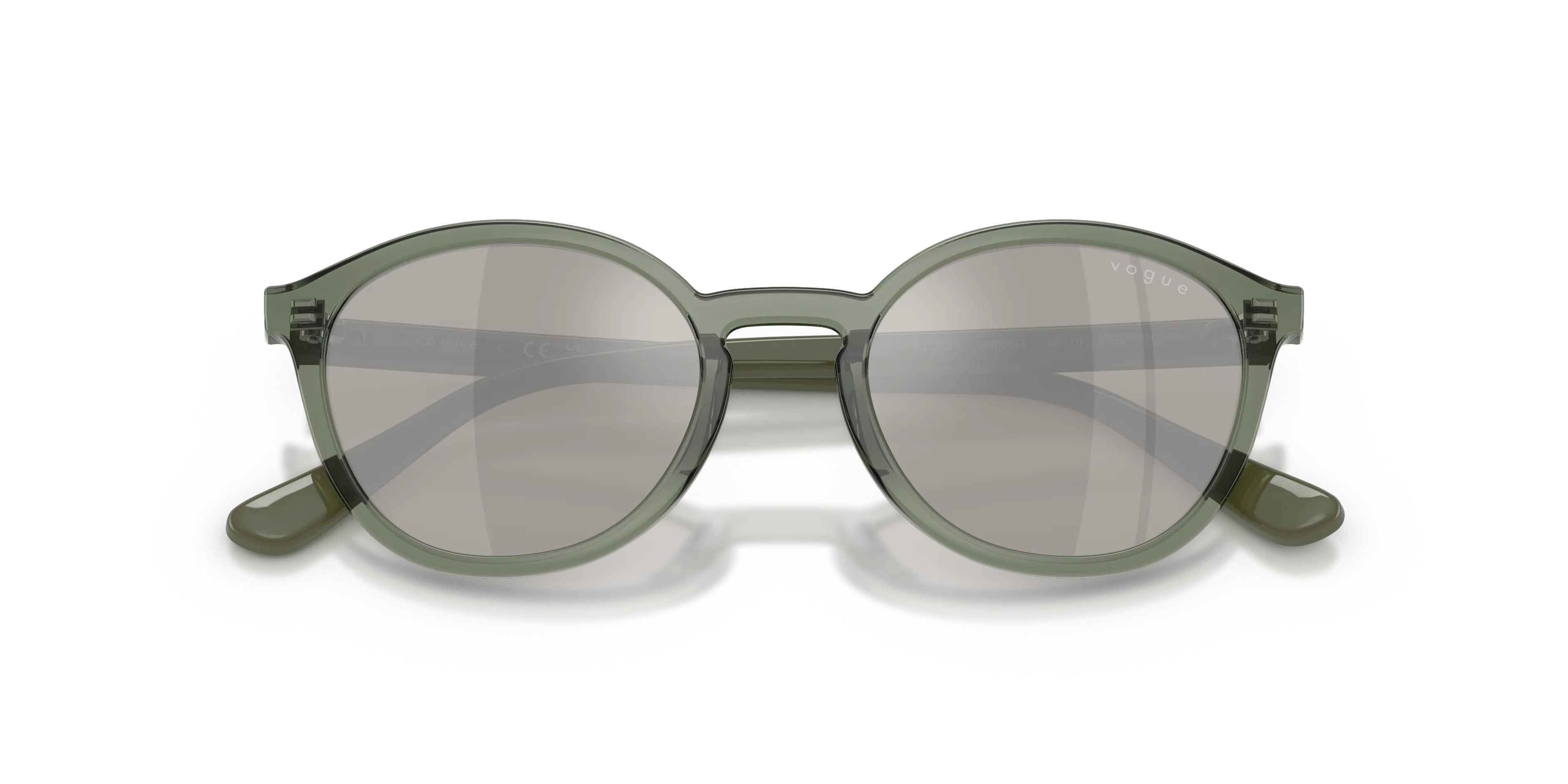 VOGUE EYEWEAR VJ2033 30866G Occhiali da sole Nylon Verde Grigio Pantos Specchiate - immagine 2
