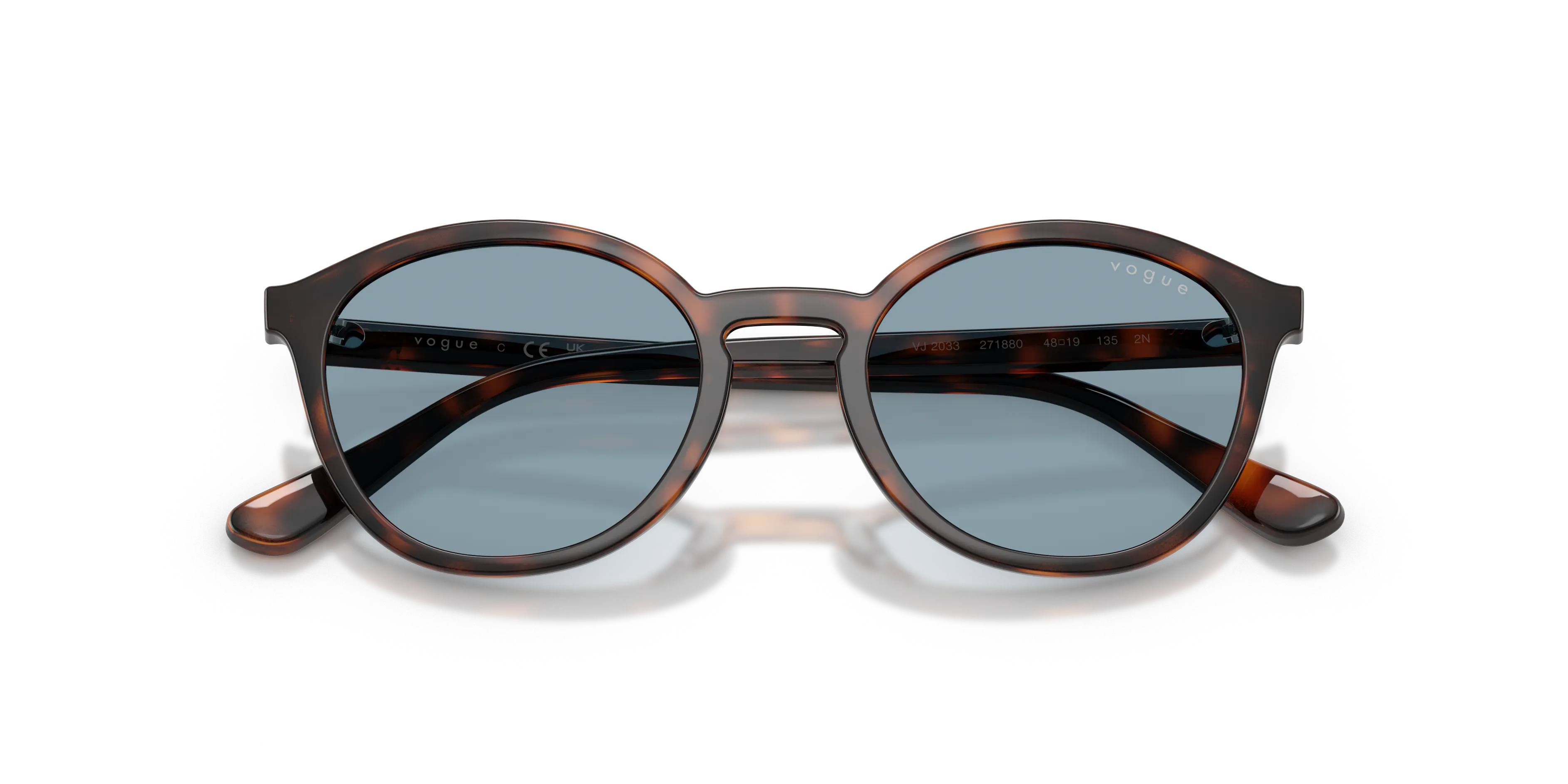 VOGUE EYEWEAR VJ2033 271880 Occhiali da sole Nylon Marrone Blu Pantos Normale - immagine 2