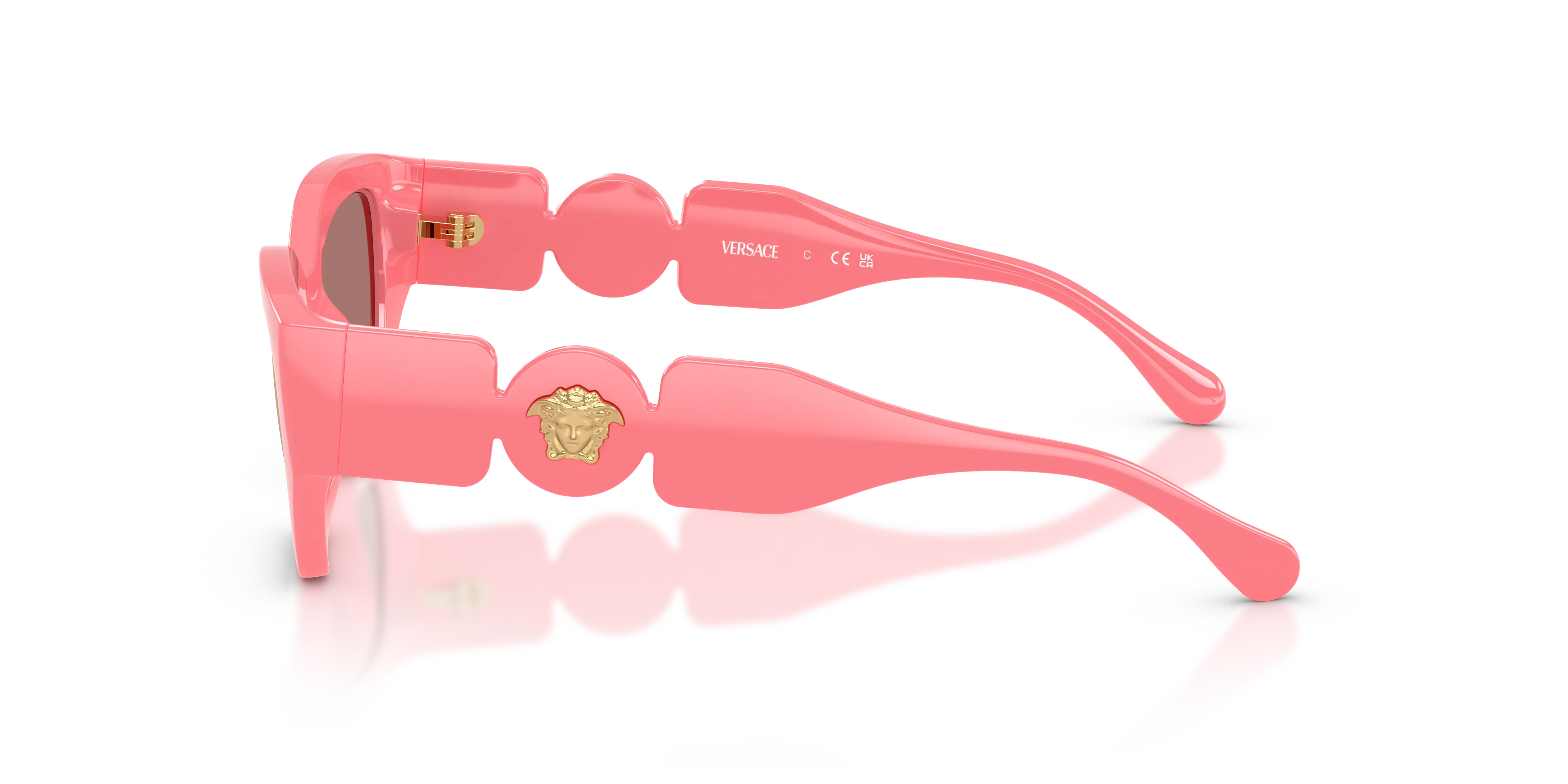 Versace VK4007U 5545/Z Occhiali da sole bambino Iniettato Rosa Rosa Geometrica Specchiate - immagine 4