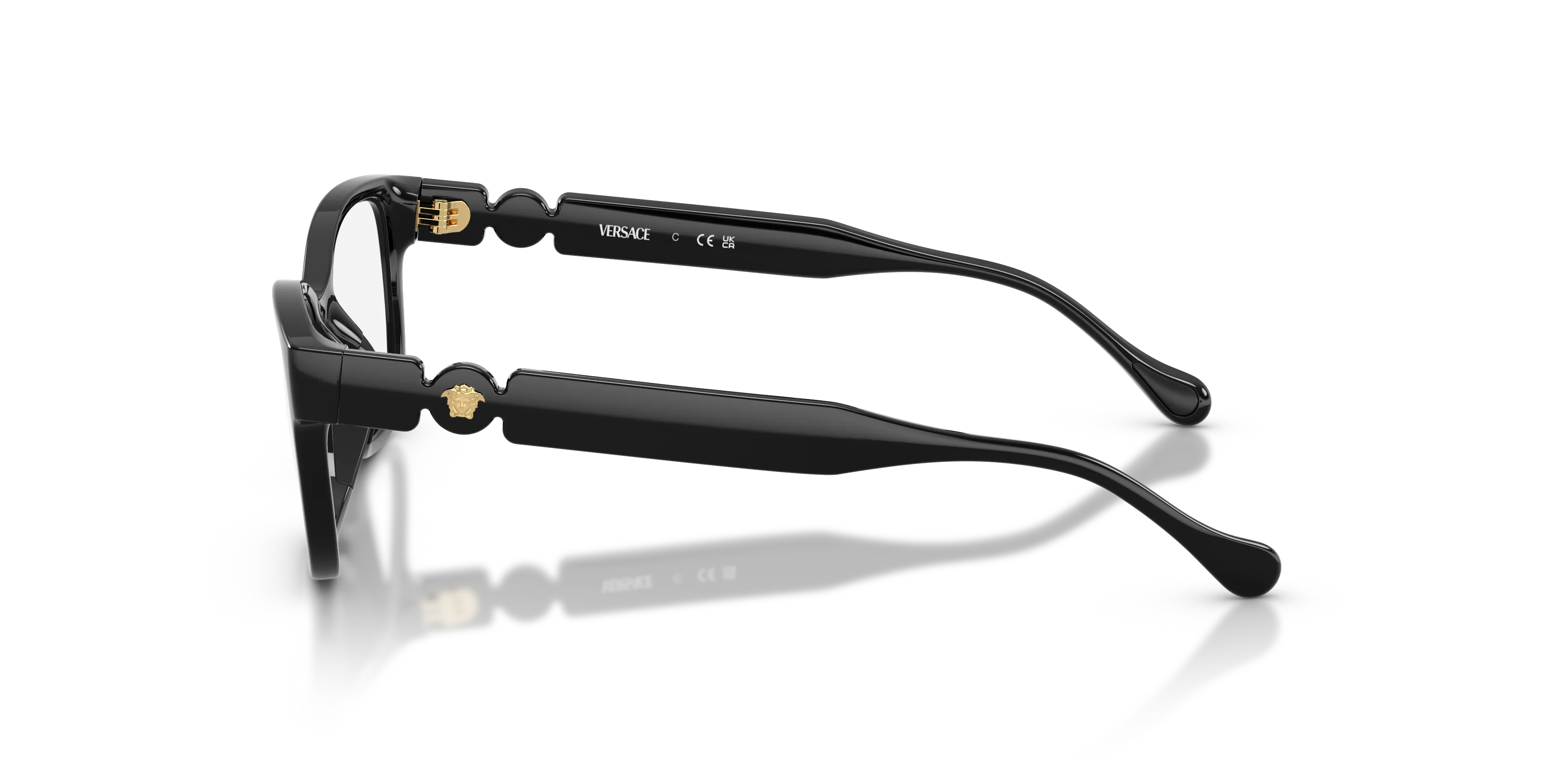Versace VK3016U GB1 Montature da vista bambino Iniettato Nero Trasparente Cat Eye Normale - immagine 4