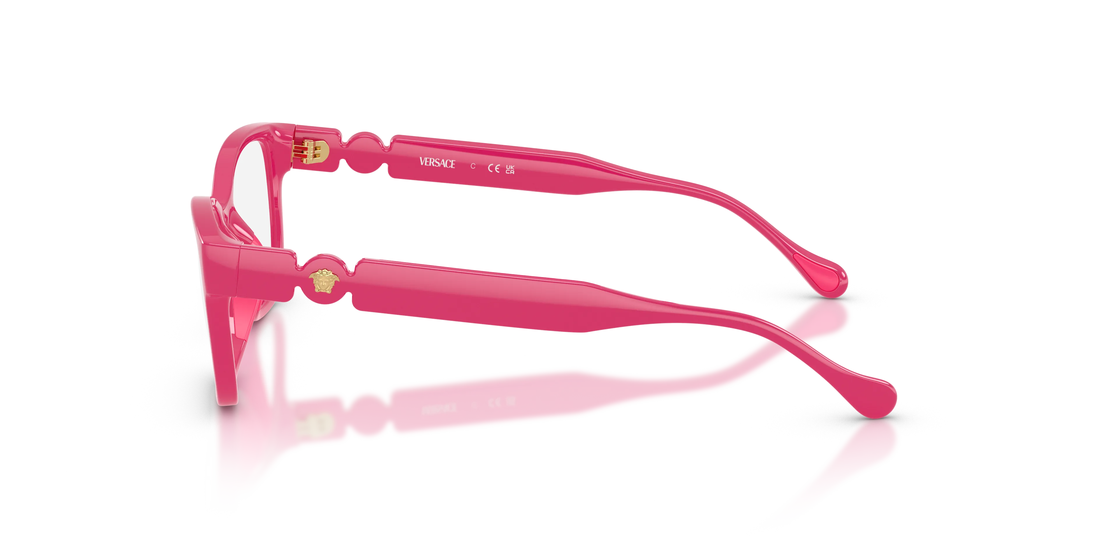 Versace VK3016U 5527 Montature da vista bambino Iniettato Rosa Trasparente Cat Eye Normale - immagine 4