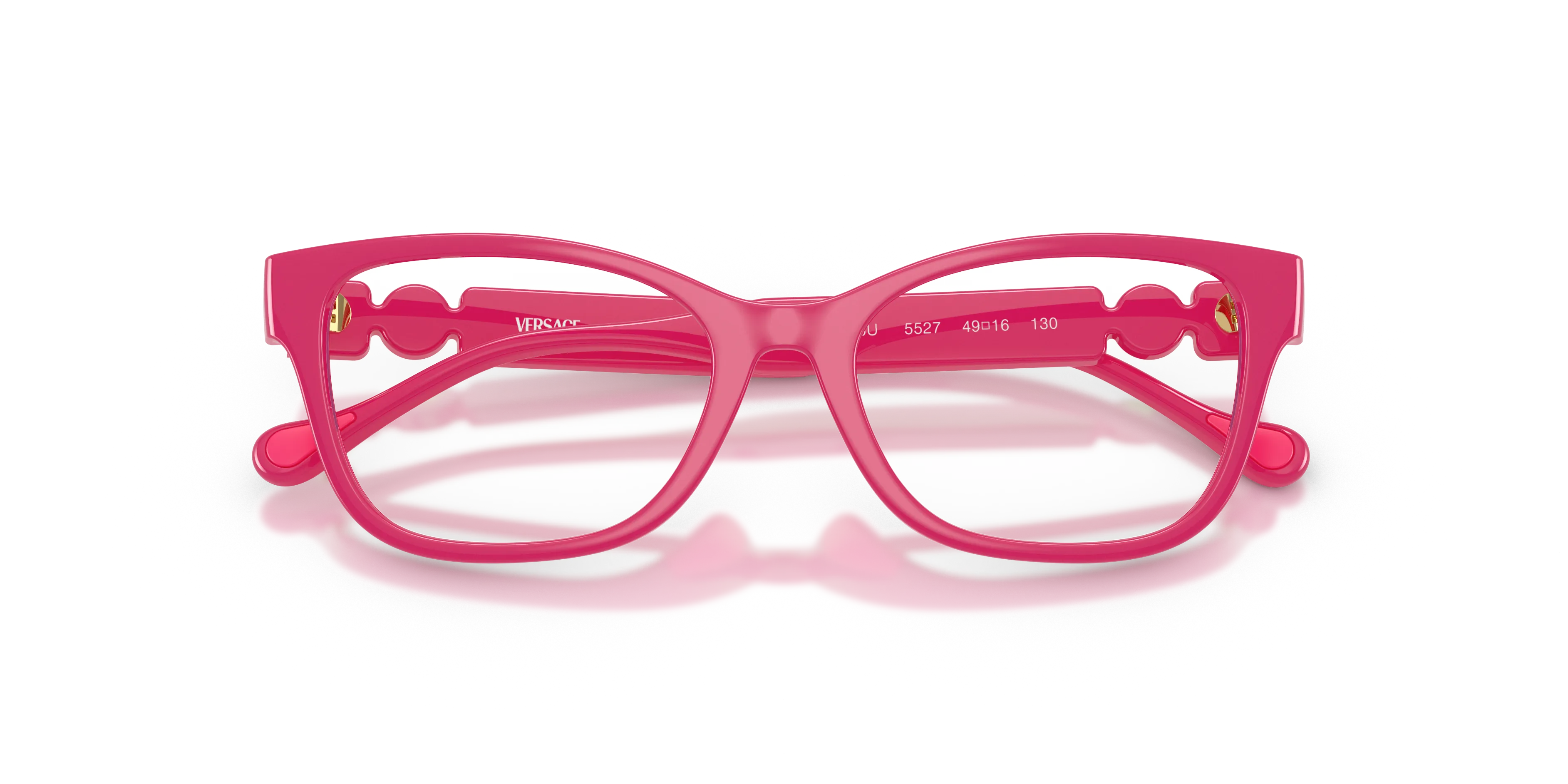 Versace VK3016U 5527 Montature da vista bambino Iniettato Rosa Trasparente Cat Eye Normale - immagine 2