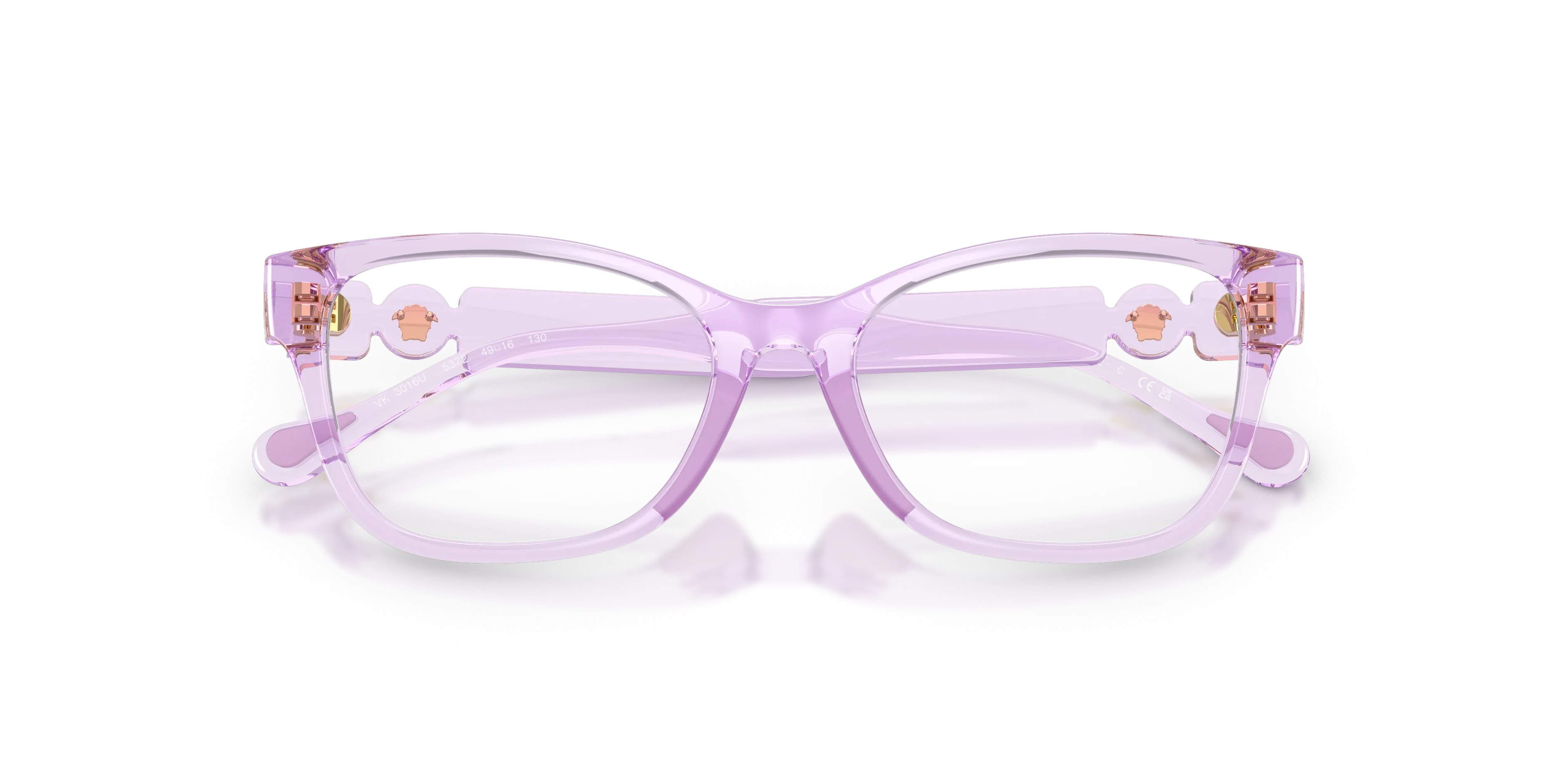 Versace VK3016U 5372 Montature da vista bambino Iniettato Viola Trasparente Cat Eye Normale - immagine 2
