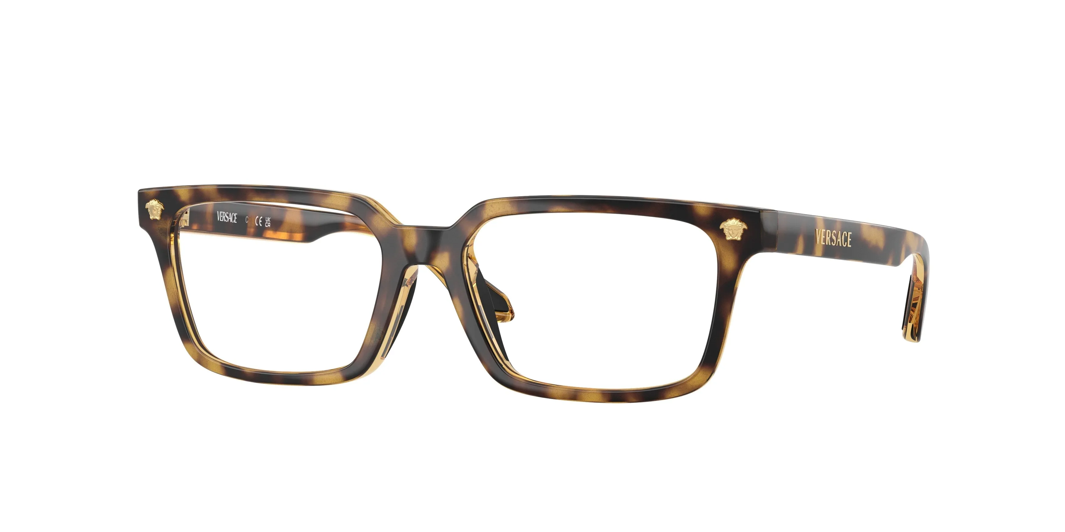 Versace VK3015U 108 Montature da vista bambino Iniettato Tartaruga Trasparente Squadrata Normale - immagine 1