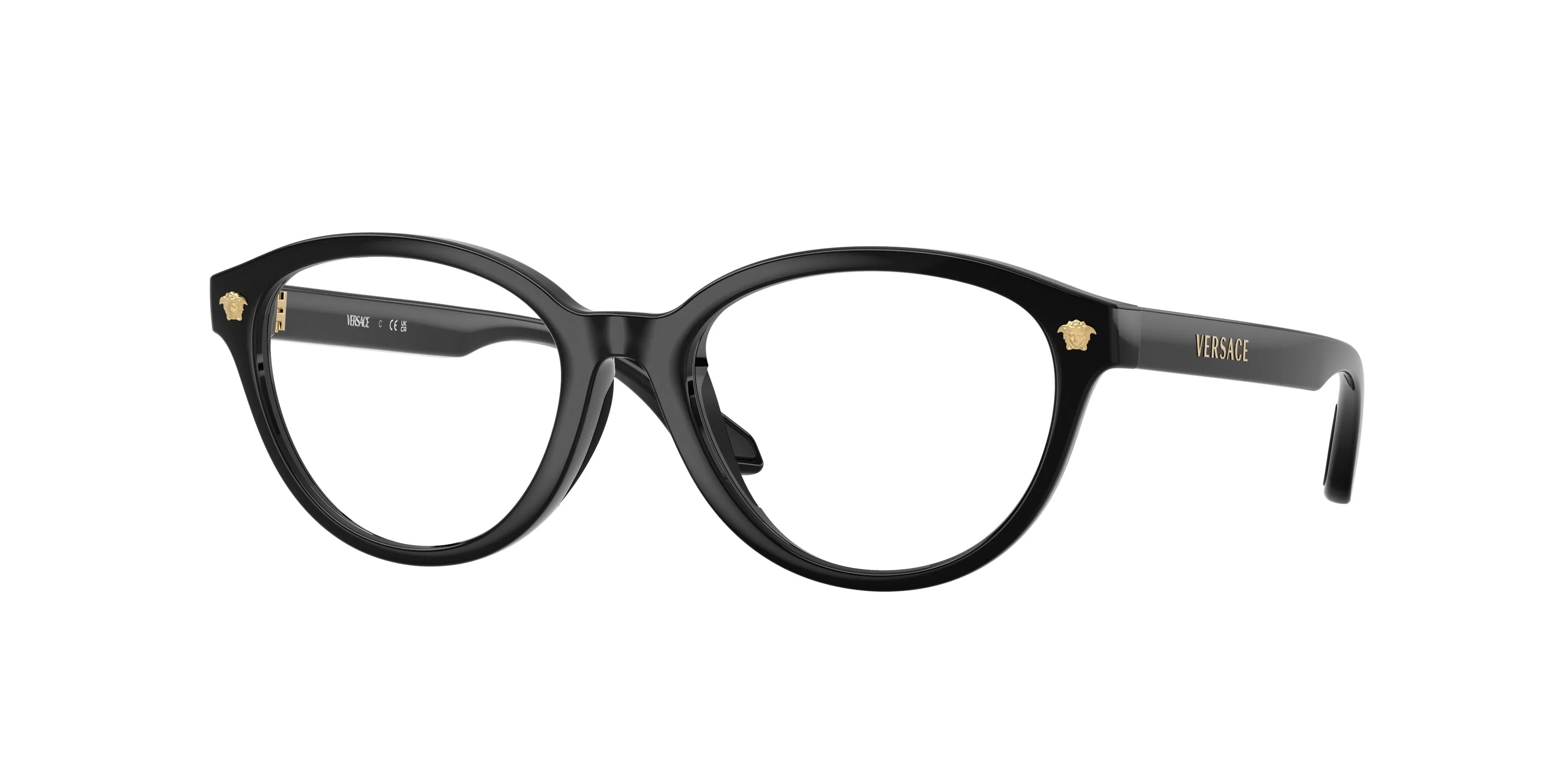 Versace VK3014U GB1 Montature da vista bambino Iniettato Nero Trasparente Pantos Normale - immagine 1