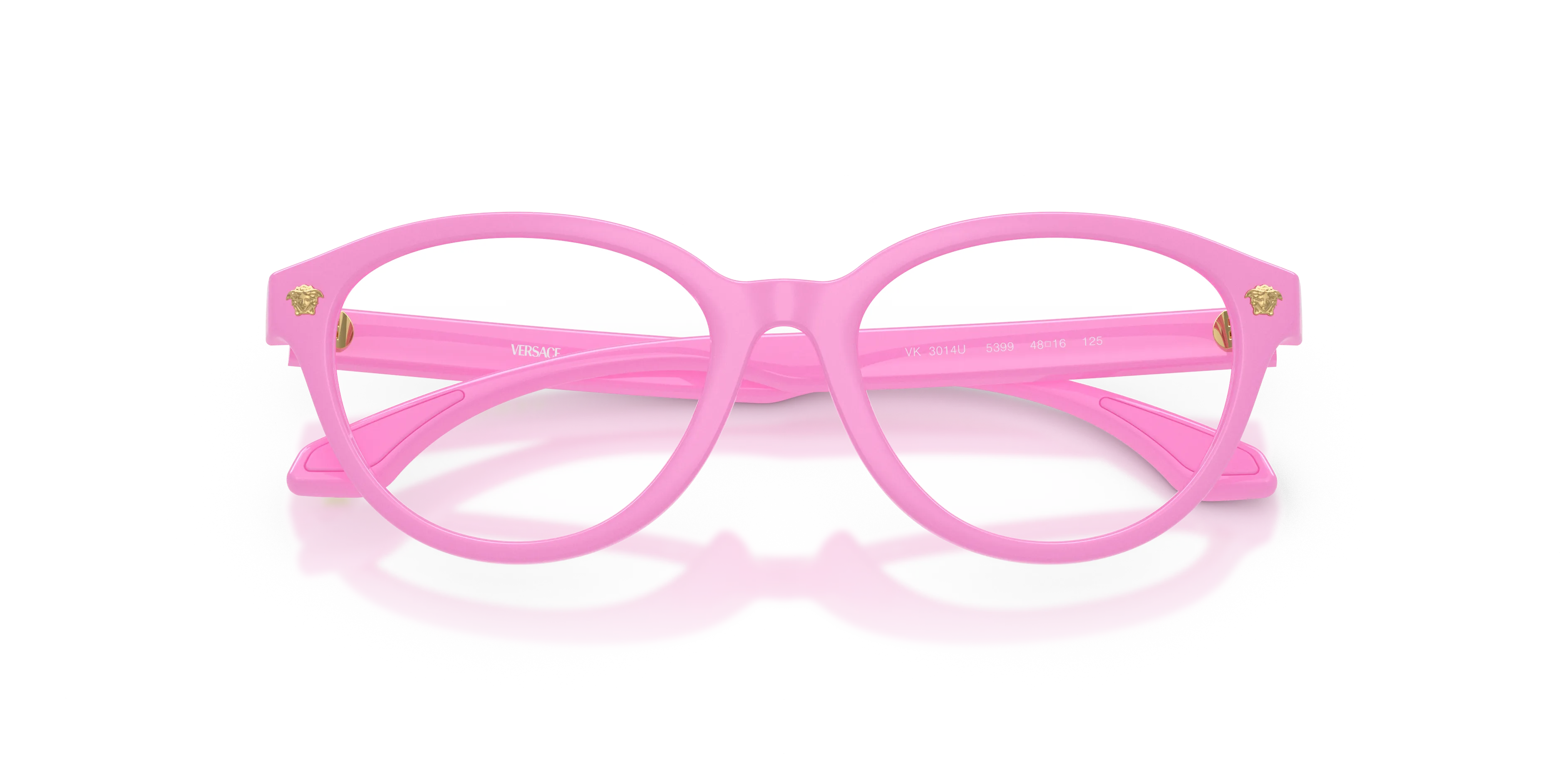 Versace VK3014U 5399 Montature da vista bambino Iniettato Rosa Trasparente Pantos Normale - immagine 2