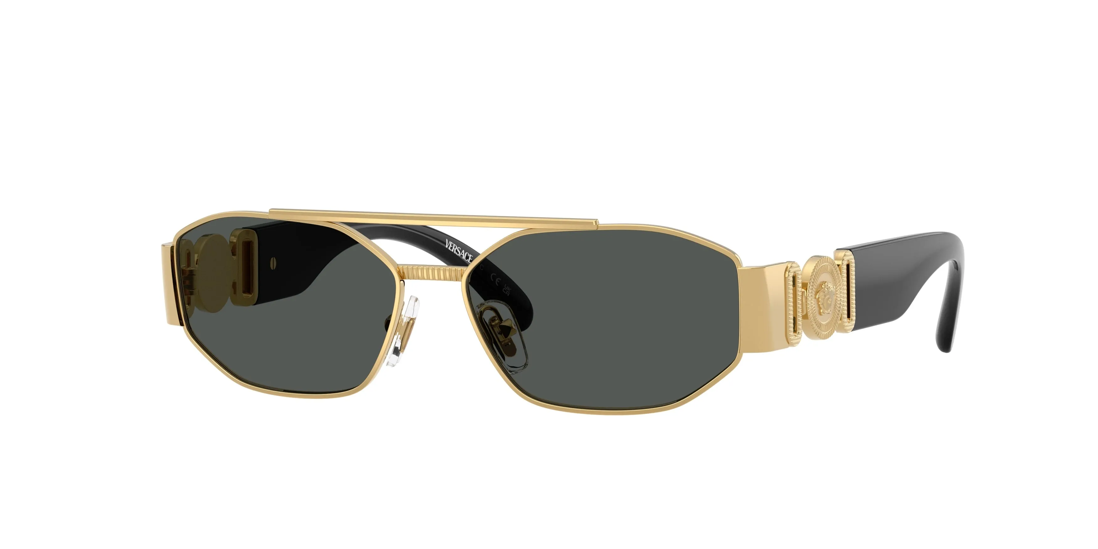 Versace VK2003 100287 Occhiali da sole bambino Metallo Oro Grigio Squadrata Normale - immagine 1