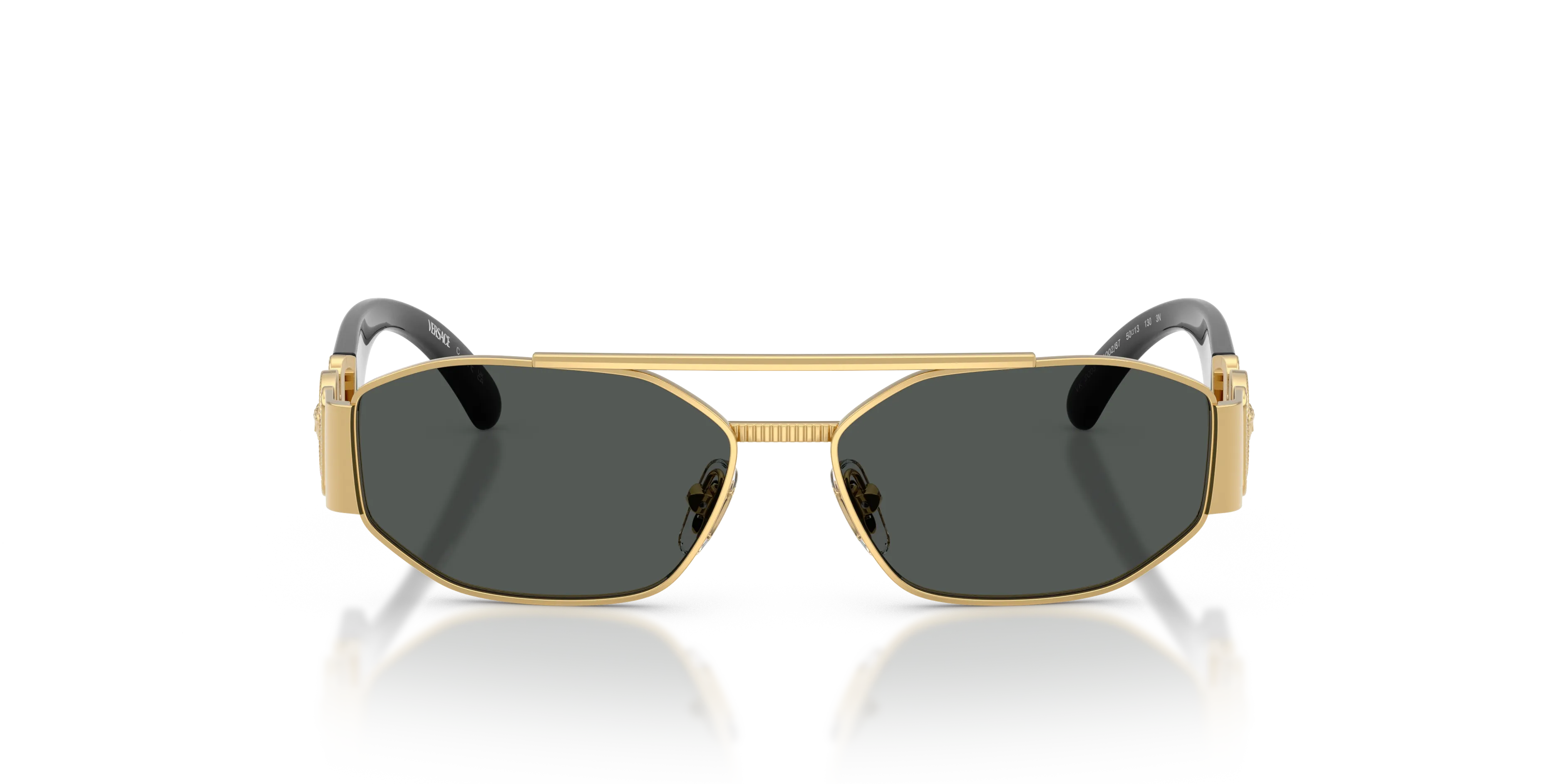 Versace VK2003 100287 Occhiali da sole bambino Metallo Oro Grigio Squadrata Normale - immagine 3