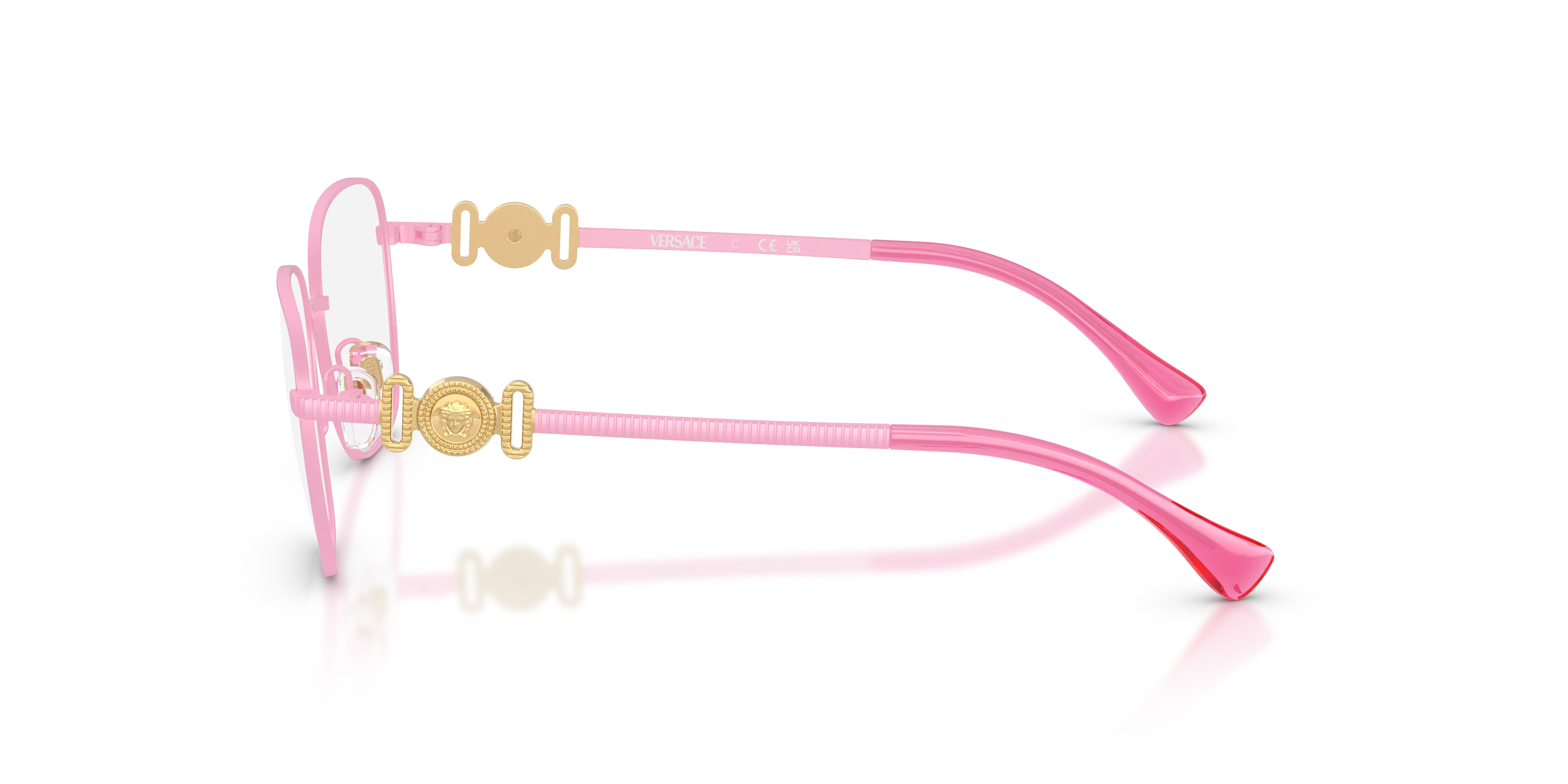 Versace VK1003 1496 Montature da vista bambino Metallo Rosa Trasparente Pantos Normale - immagine 4
