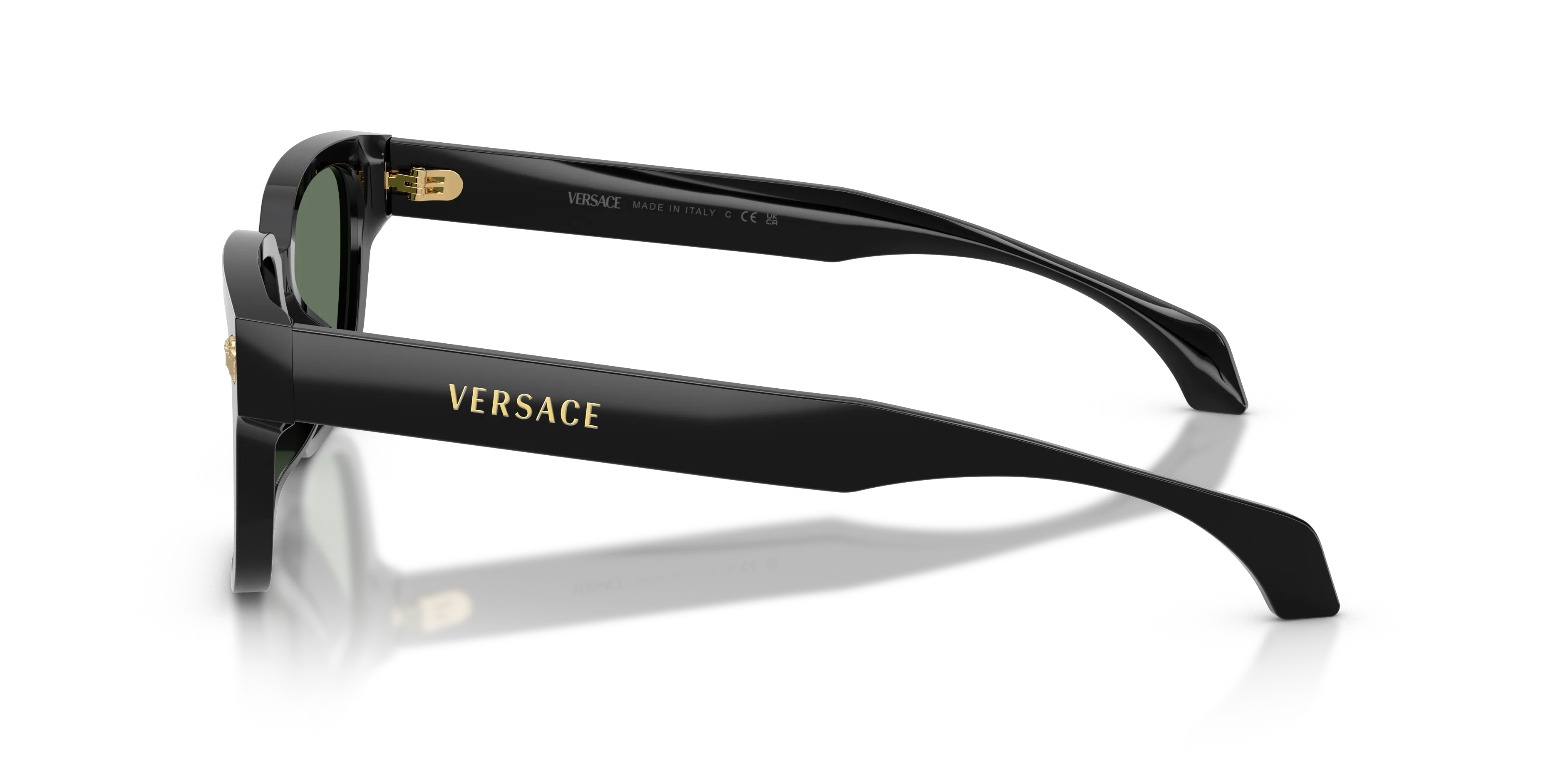 Versace VE4513D GB1/82 Occhiali da sole Acetato Nero Verde Squadrata Normale - immagine 4