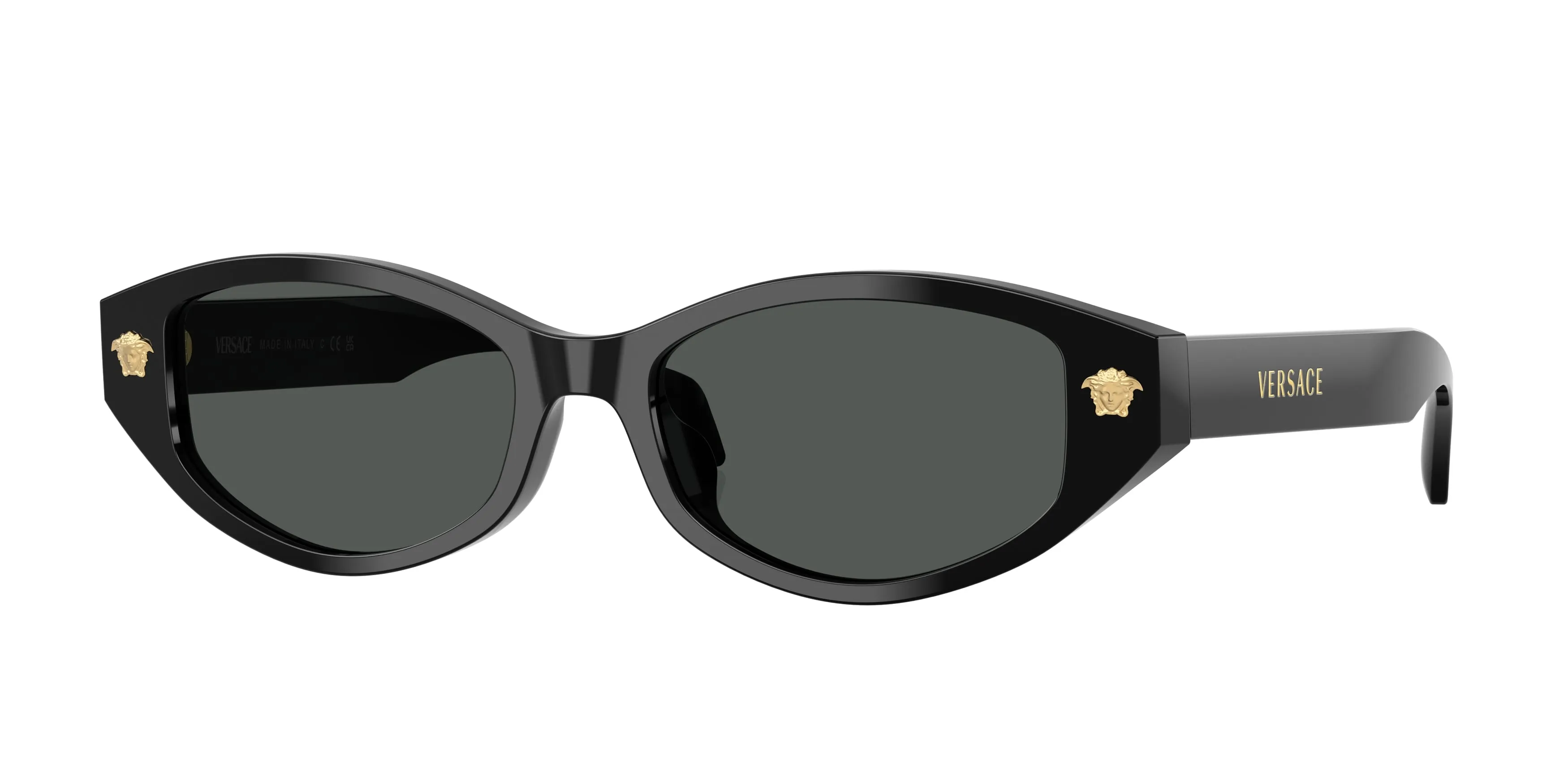 Versace VE4512D GB1/87 Occhiali da sole Acetato Nero Grigio Cat Eye Normale - immagine 1