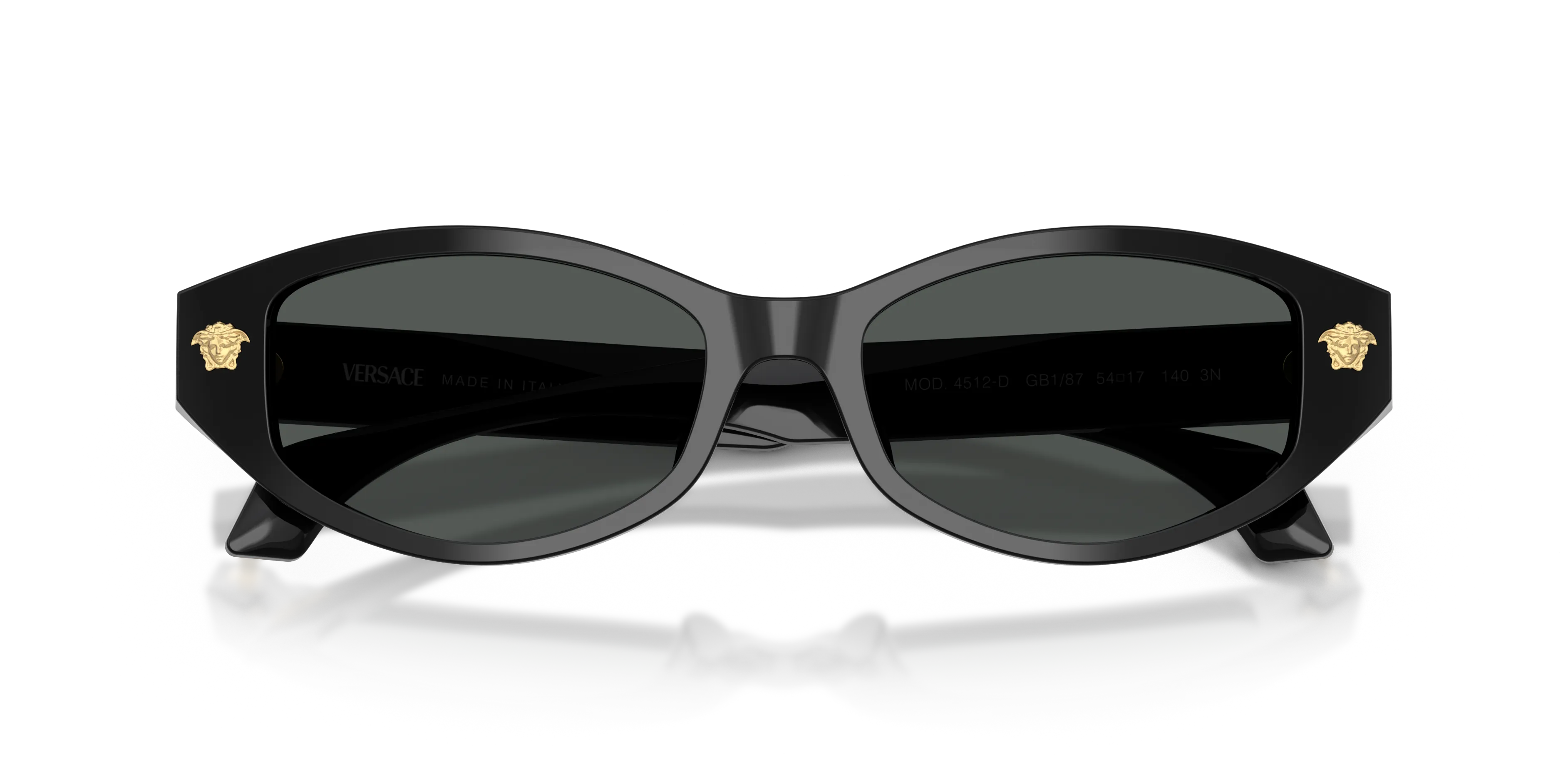 Versace VE4512D GB1/87 Occhiali da sole Acetato Nero Grigio Cat Eye Normale - immagine 2