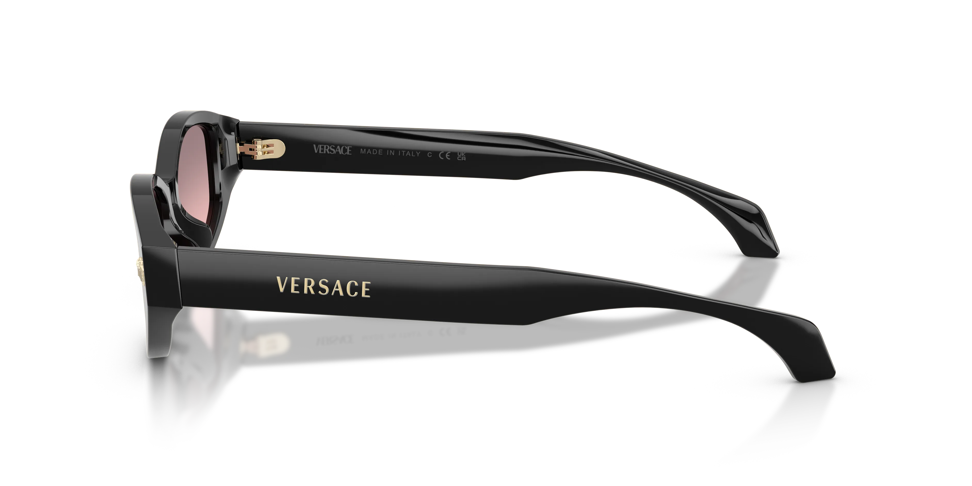 Versace VE4512D GB1/5M Occhiali da sole Acetato Nero Rosa Cat Eye Normale Sfumato - immagine 4