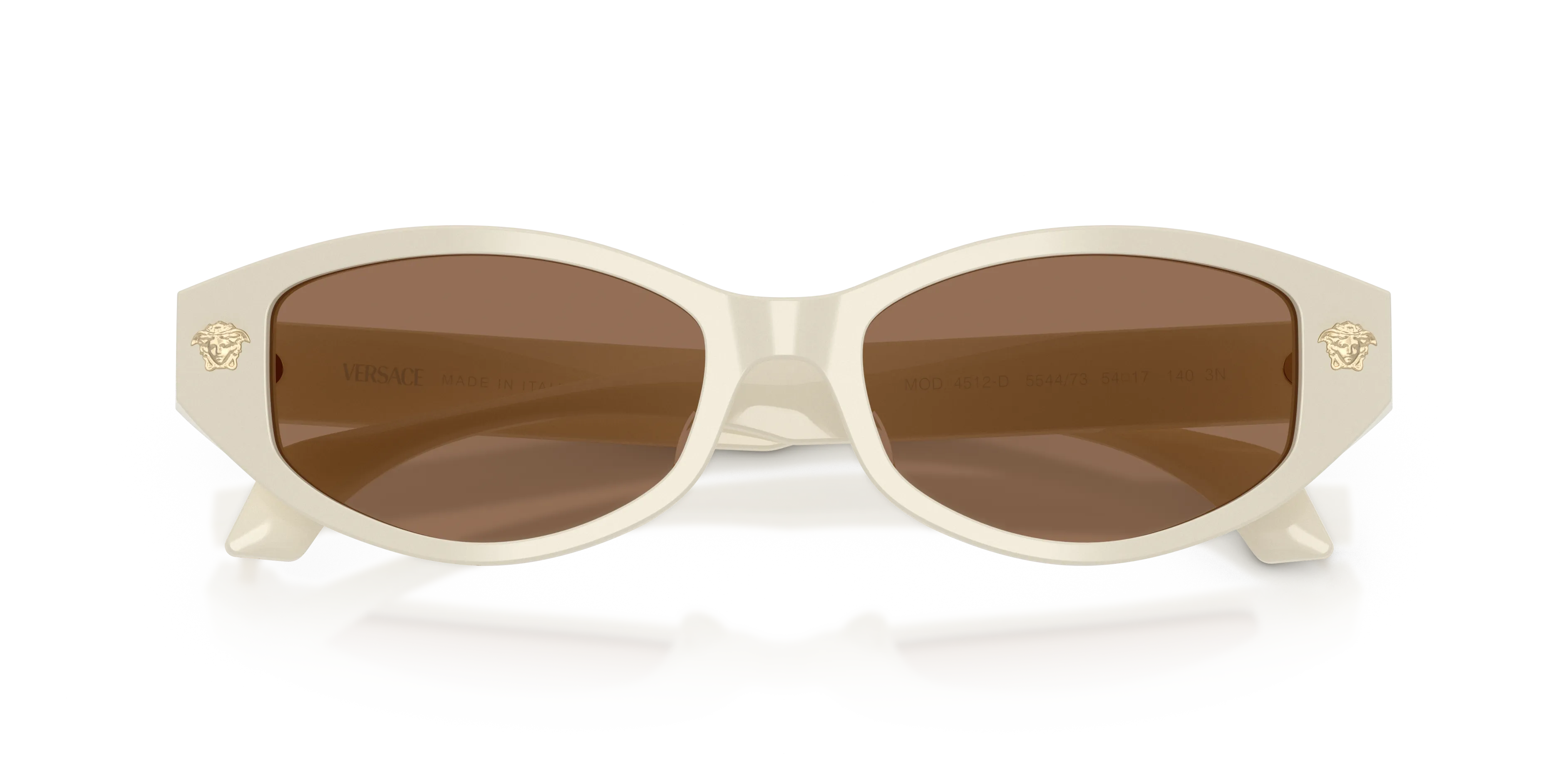 Versace VE4512D 554473 Occhiali da sole Acetato Bianco Marrone Cat Eye Normale - immagine 2