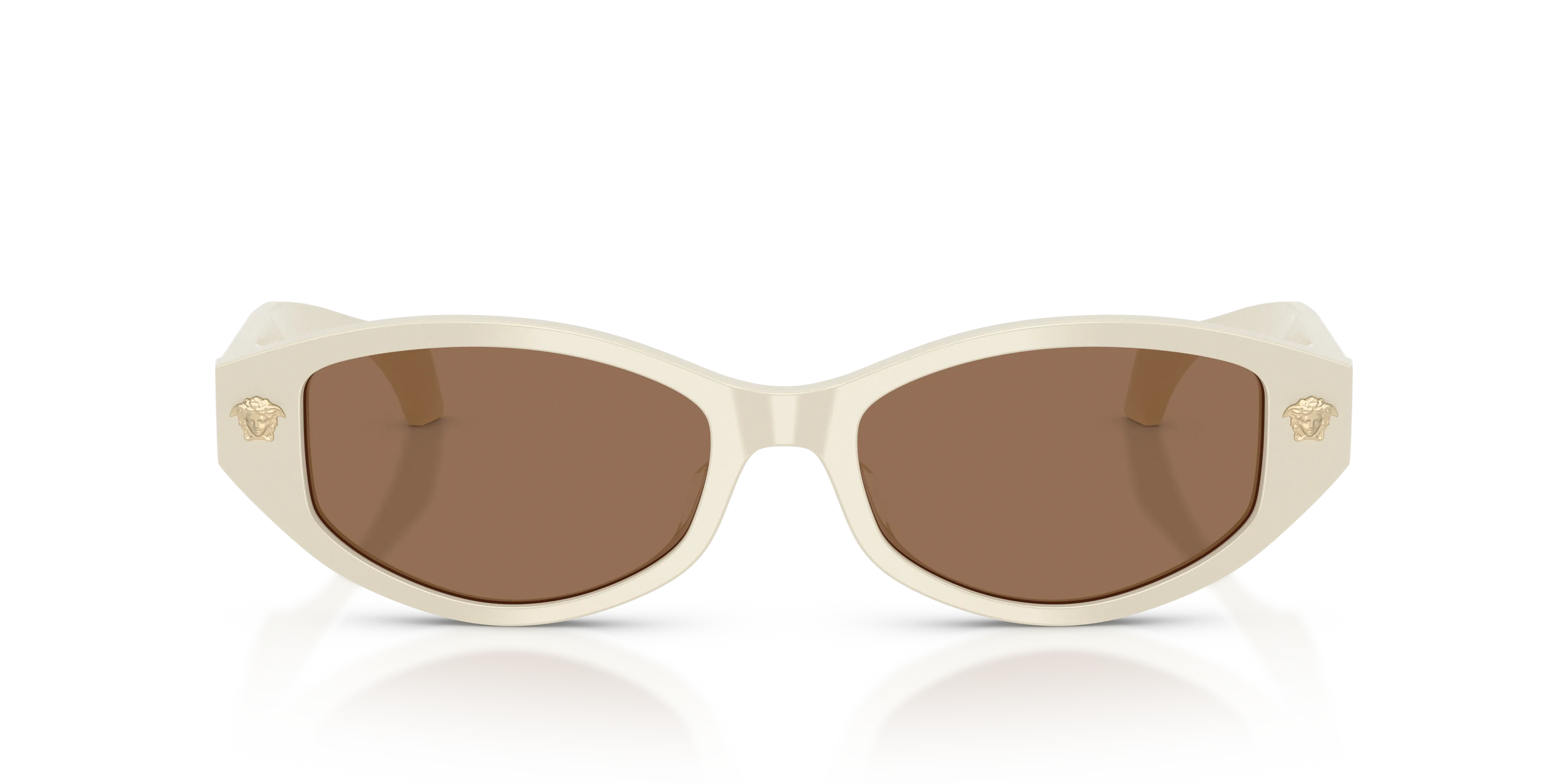 Versace VE4512D 554473 Occhiali da sole Acetato Bianco Marrone Cat Eye Normale - immagine 3