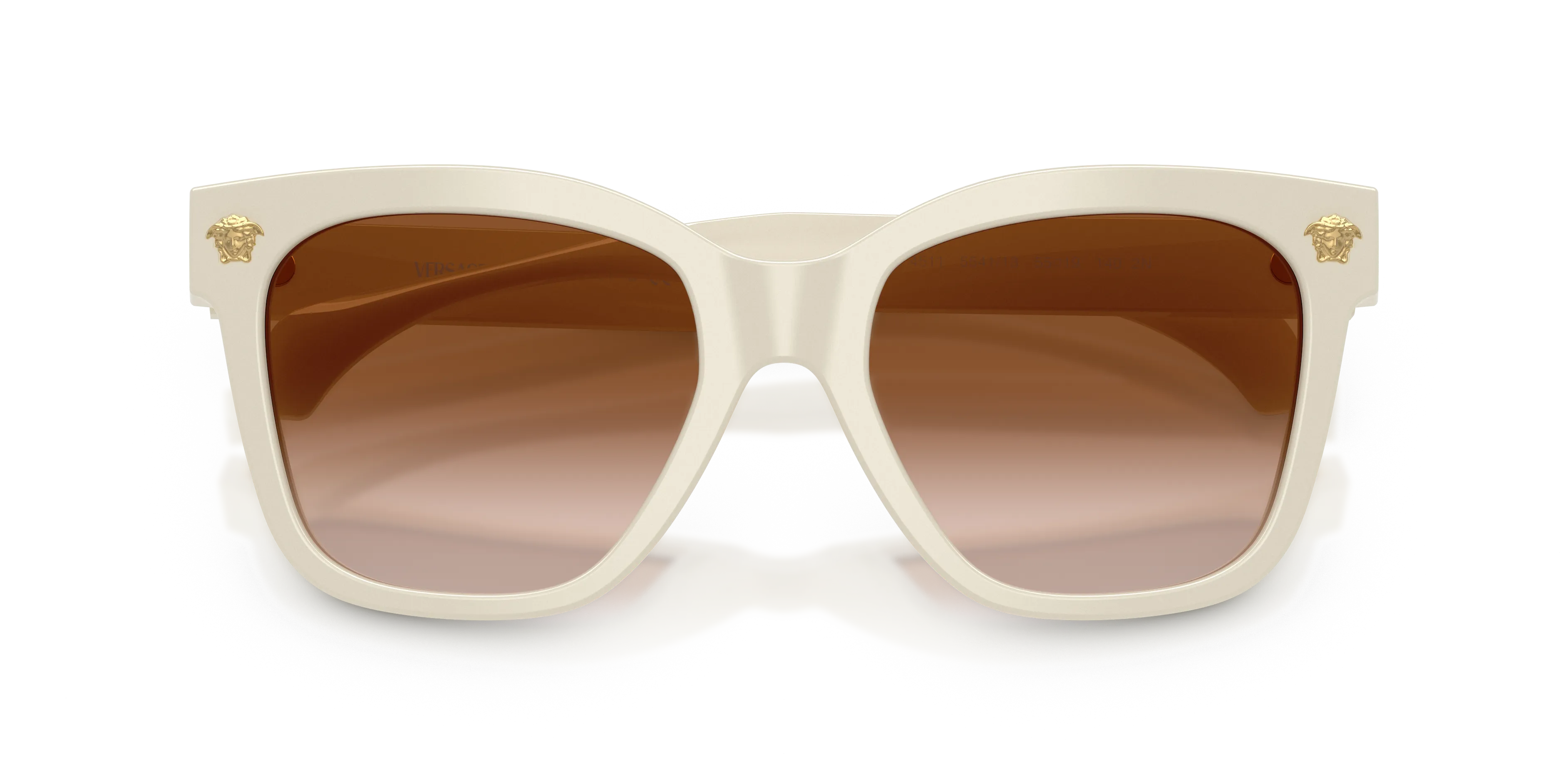 Versace VE4511 554113 Occhiali da sole Acetato Bianco Marrone Squadrata Normale Sfumato - immagine 2