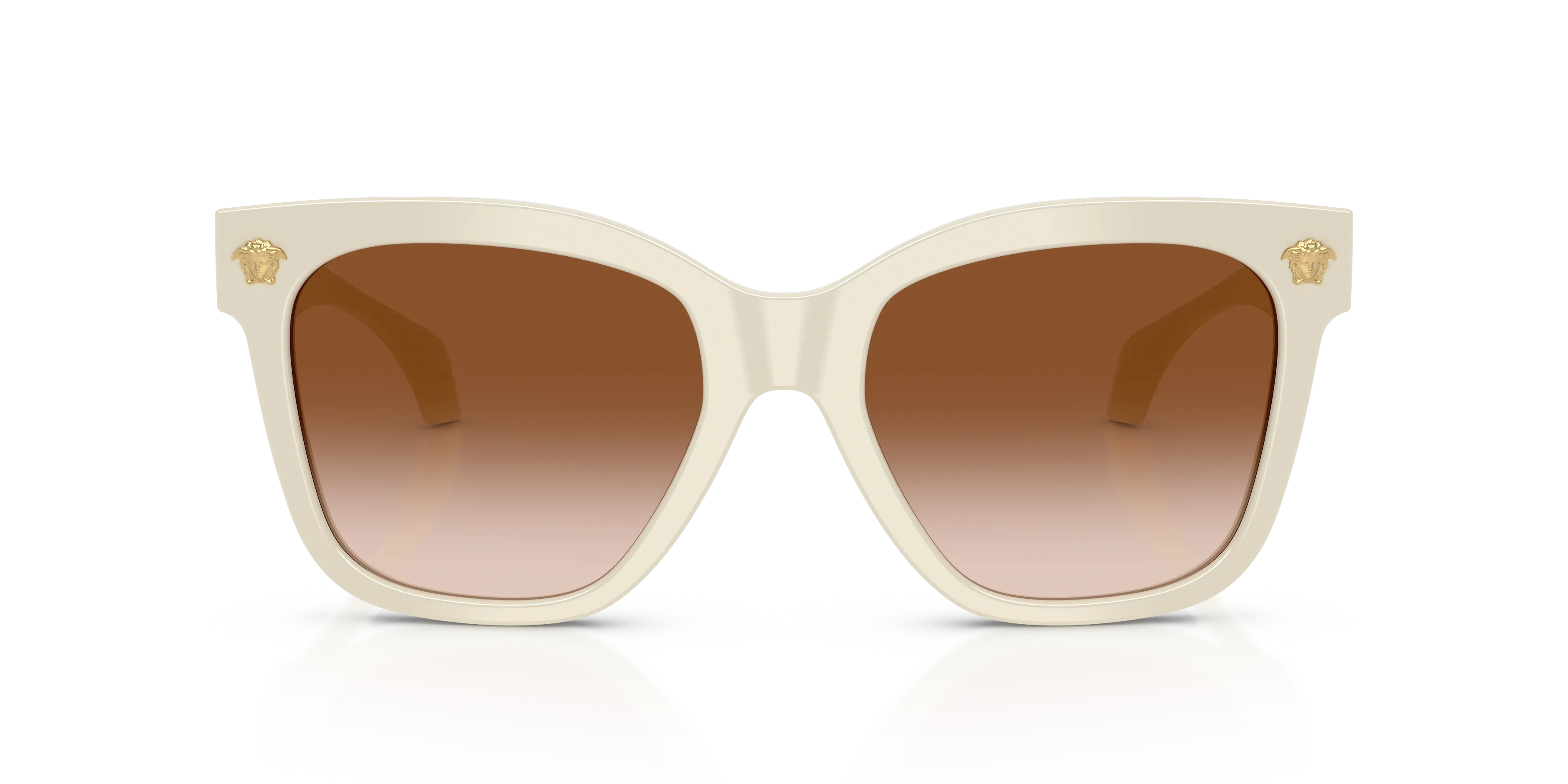 Versace VE4511 554113 Occhiali da sole Acetato Bianco Marrone Squadrata Normale Sfumato - immagine 3