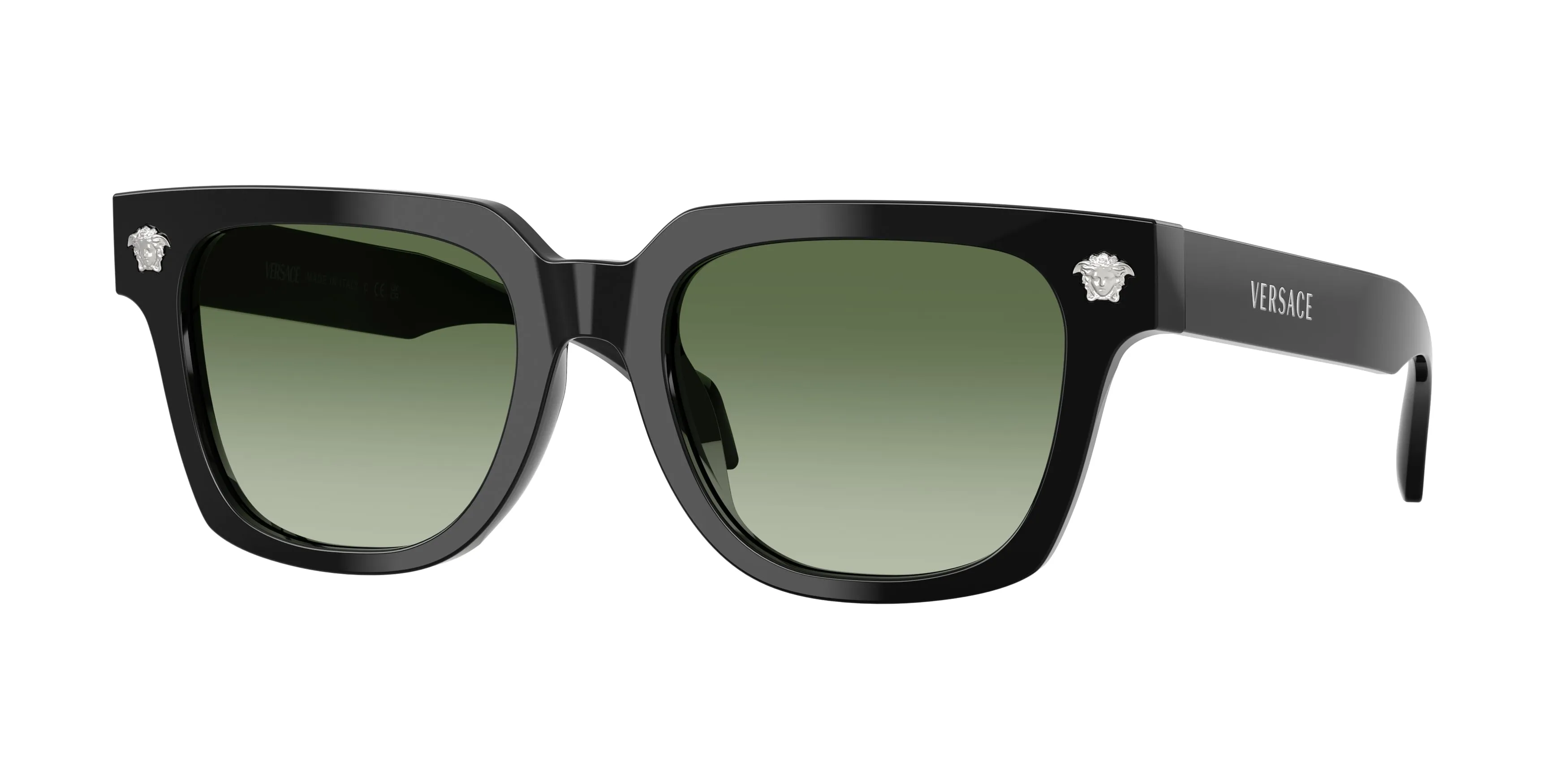 Versace VE4510U GB1/8E Occhiali da sole Acetato Nero Verde Squadrata Normale Sfumato - immagine 1