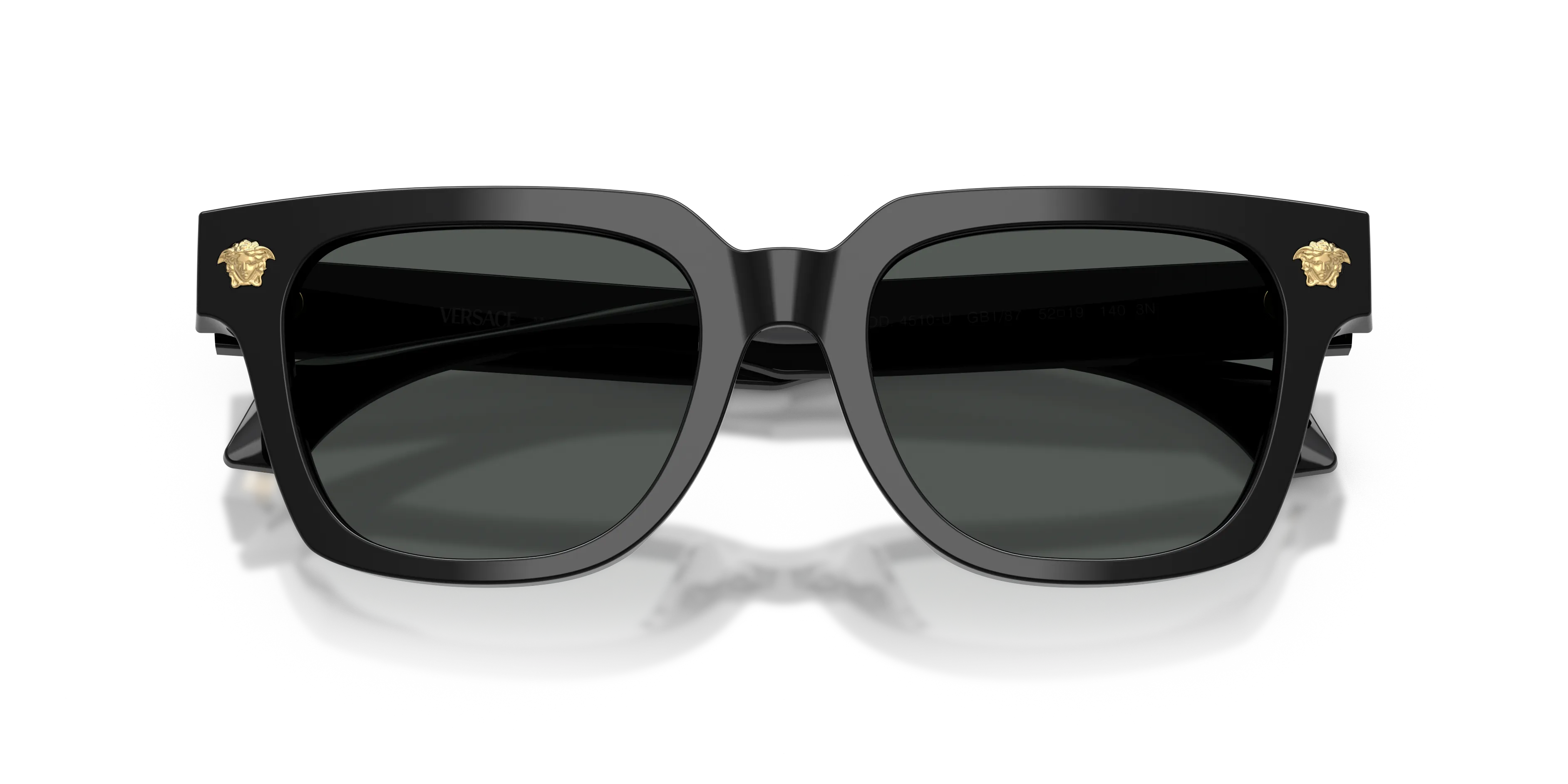Versace VE4510U GB1/87 Occhiali da sole Acetato Nero Grigio Squadrata Normale - immagine 2