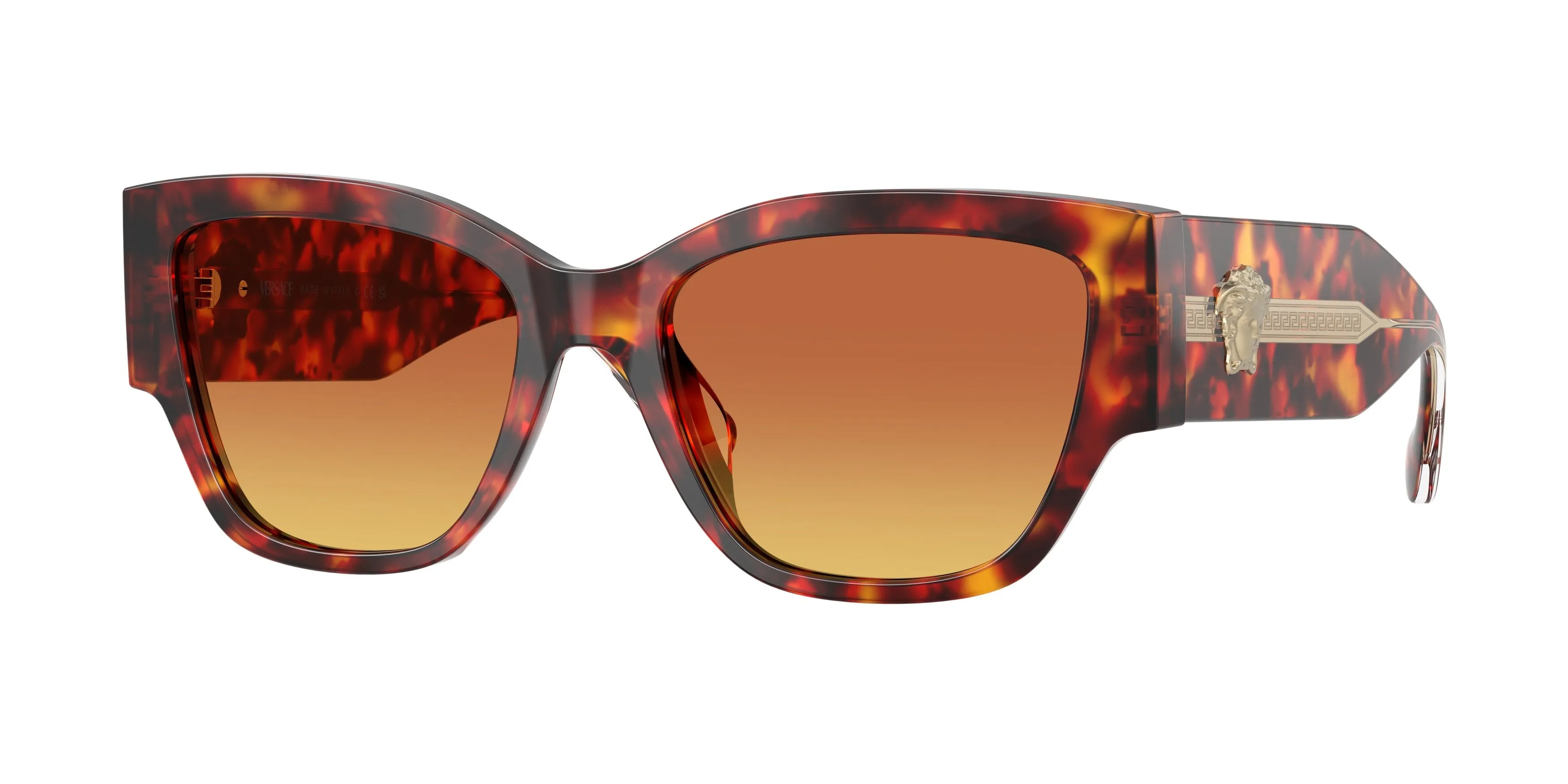 Versace VE4509U 5543T5 Occhiali da sole Acetato Tartaruga Giallo Cat Eye Normale Sfumato - immagine 1