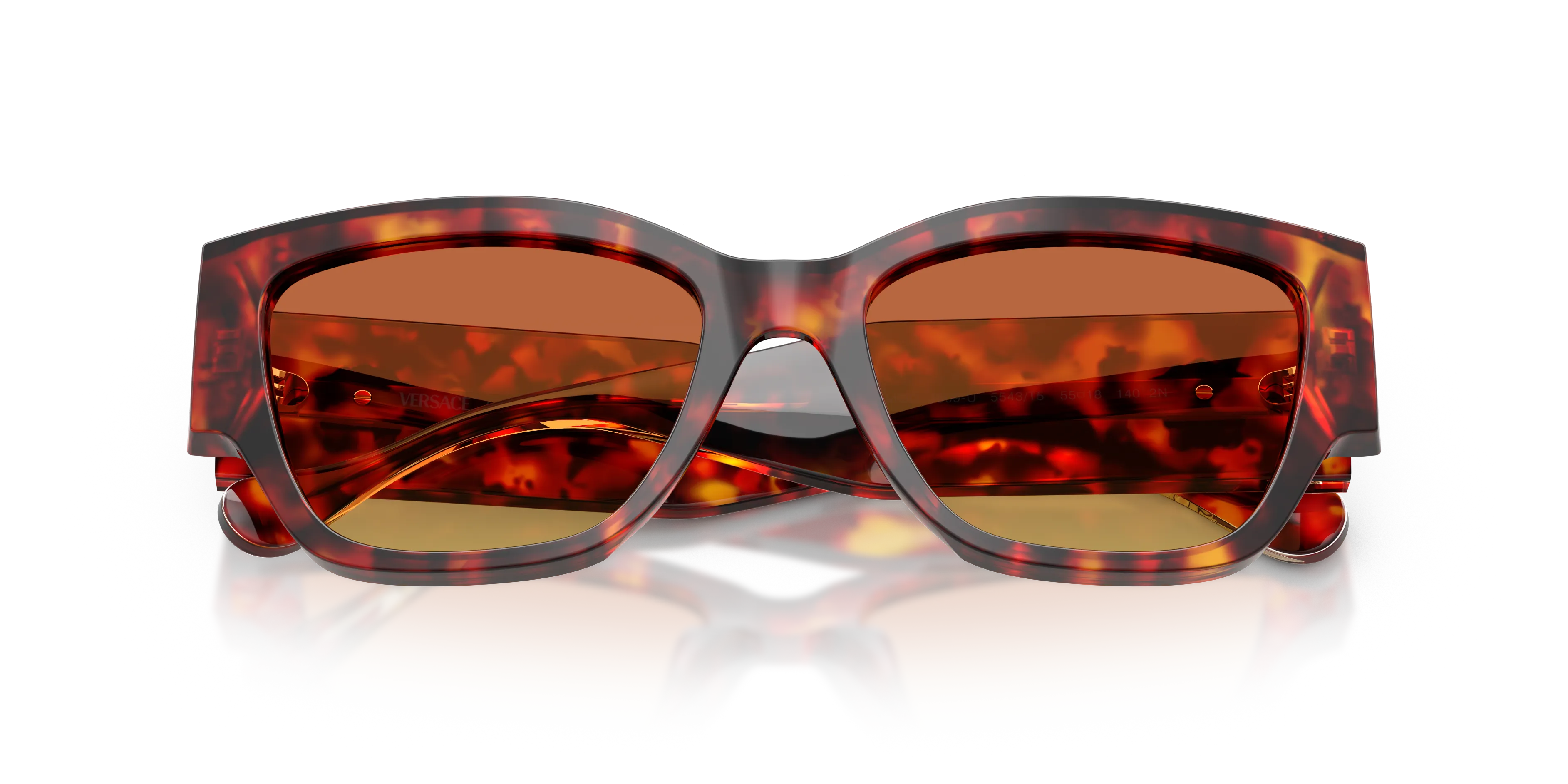 Versace VE4509U 5543T5 Occhiali da sole Acetato Tartaruga Giallo Cat Eye Normale Sfumato - immagine 2