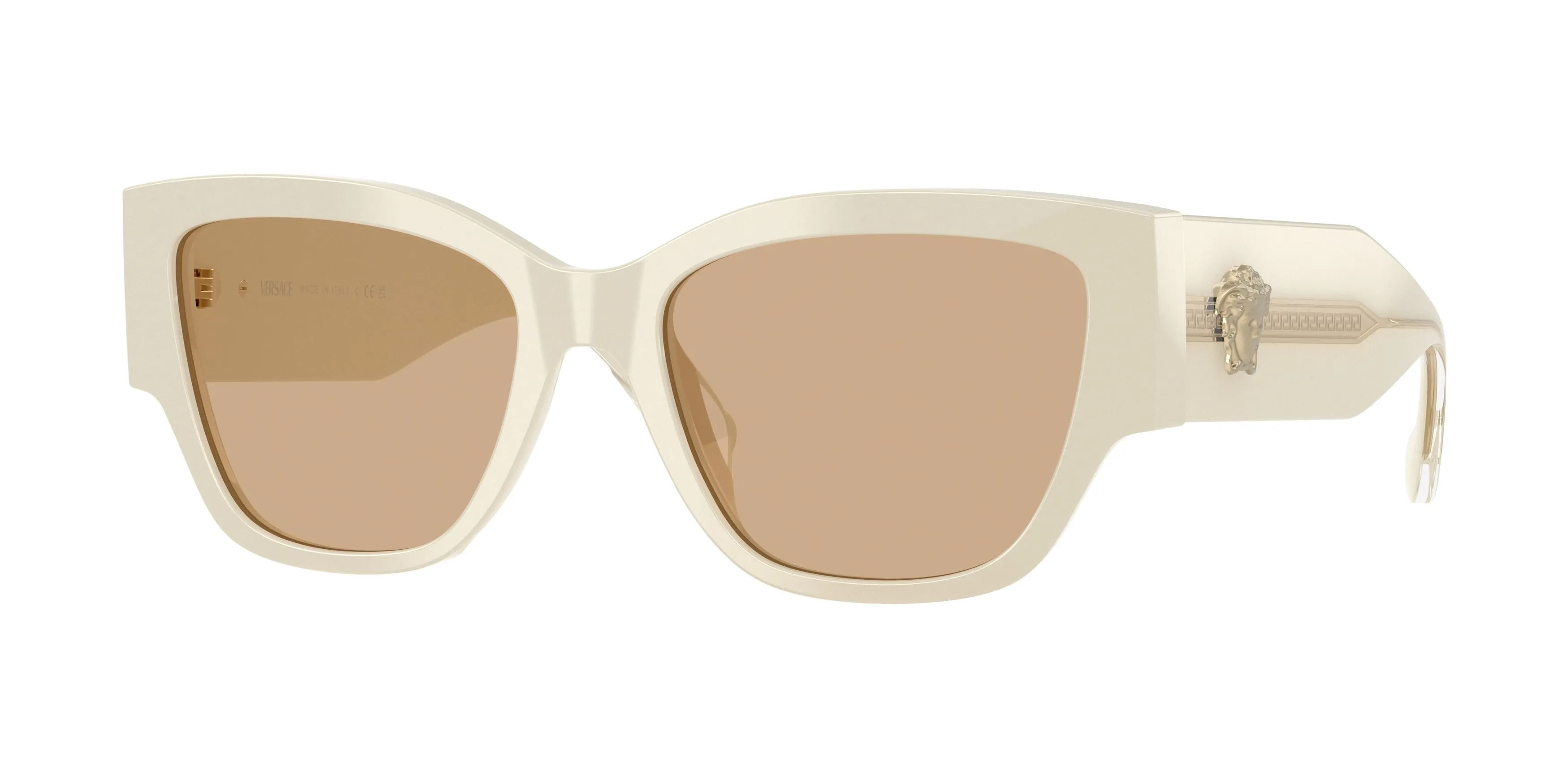 Versace VE4509U 5541/8 Occhiali da sole Acetato Bianco Giallo Cat Eye Normale - immagine 1