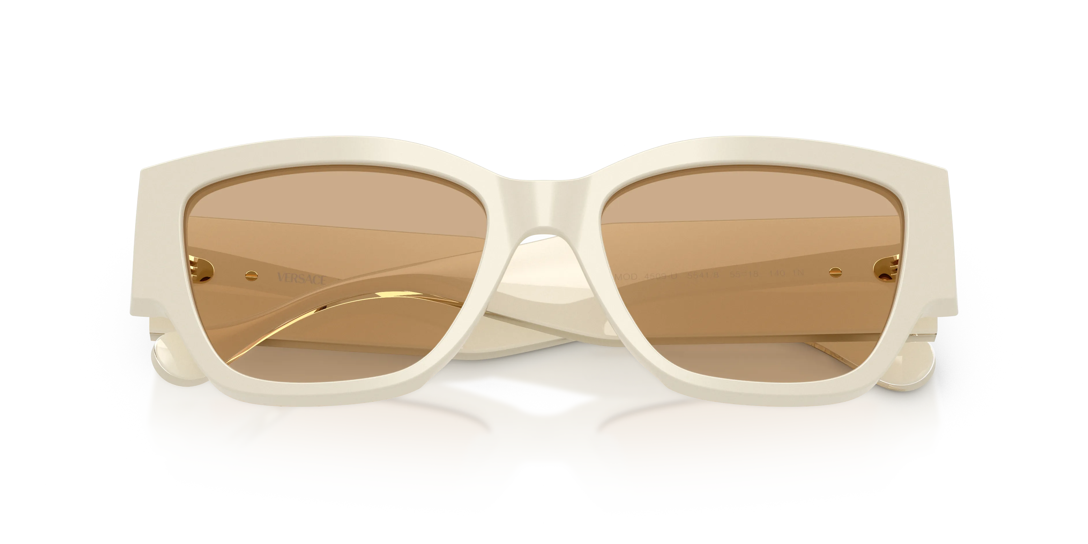 Versace VE4509U 5541/8 Occhiali da sole Acetato Bianco Giallo Cat Eye Normale - immagine 2
