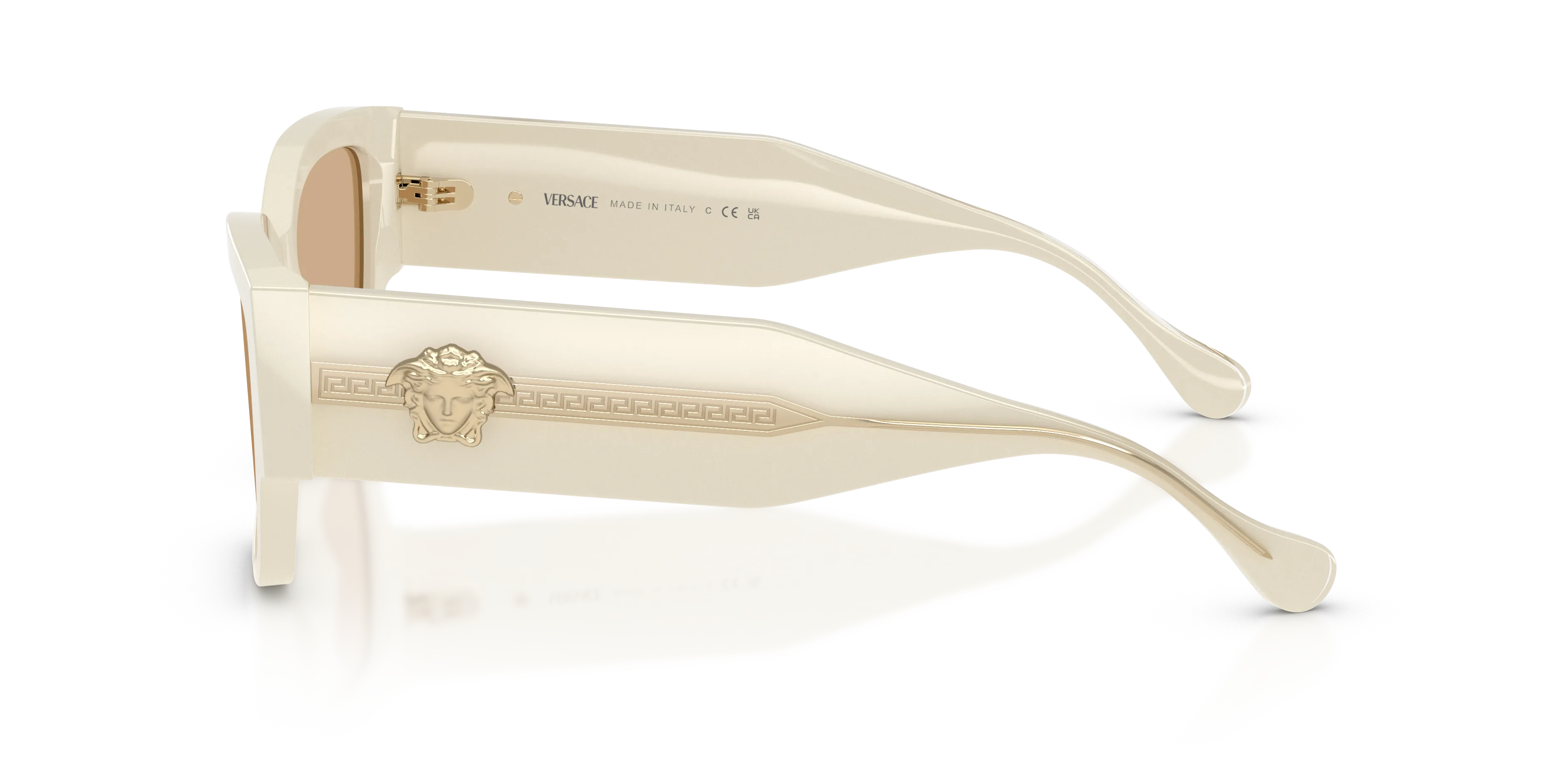 Versace VE4509U 5541/8 Occhiali da sole Acetato Bianco Giallo Cat Eye Normale - immagine 4