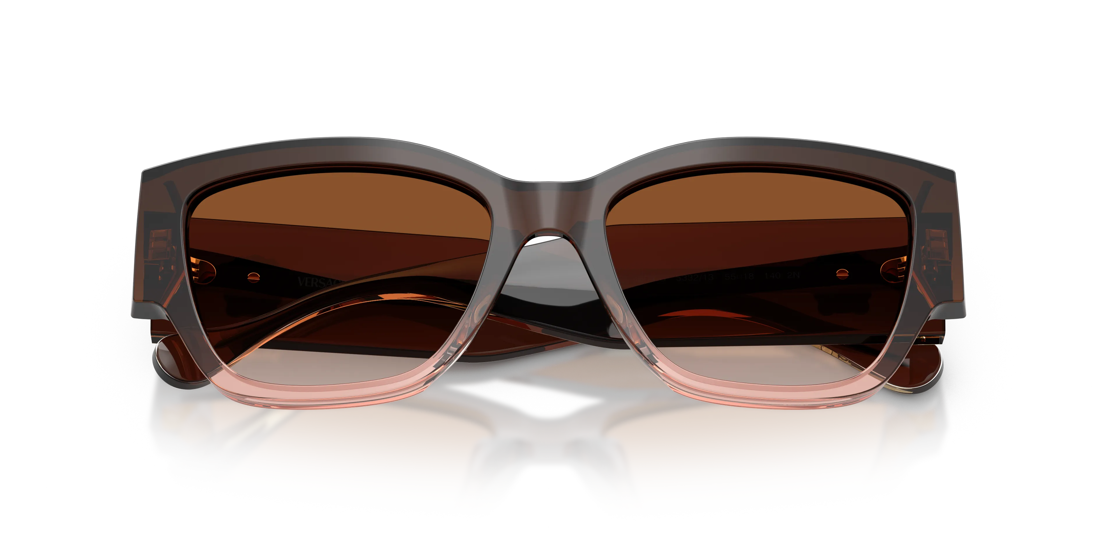 Versace VE4509U 533213 Occhiali da sole Acetato Marrone Marrone Cat Eye Normale Sfumato - immagine 2