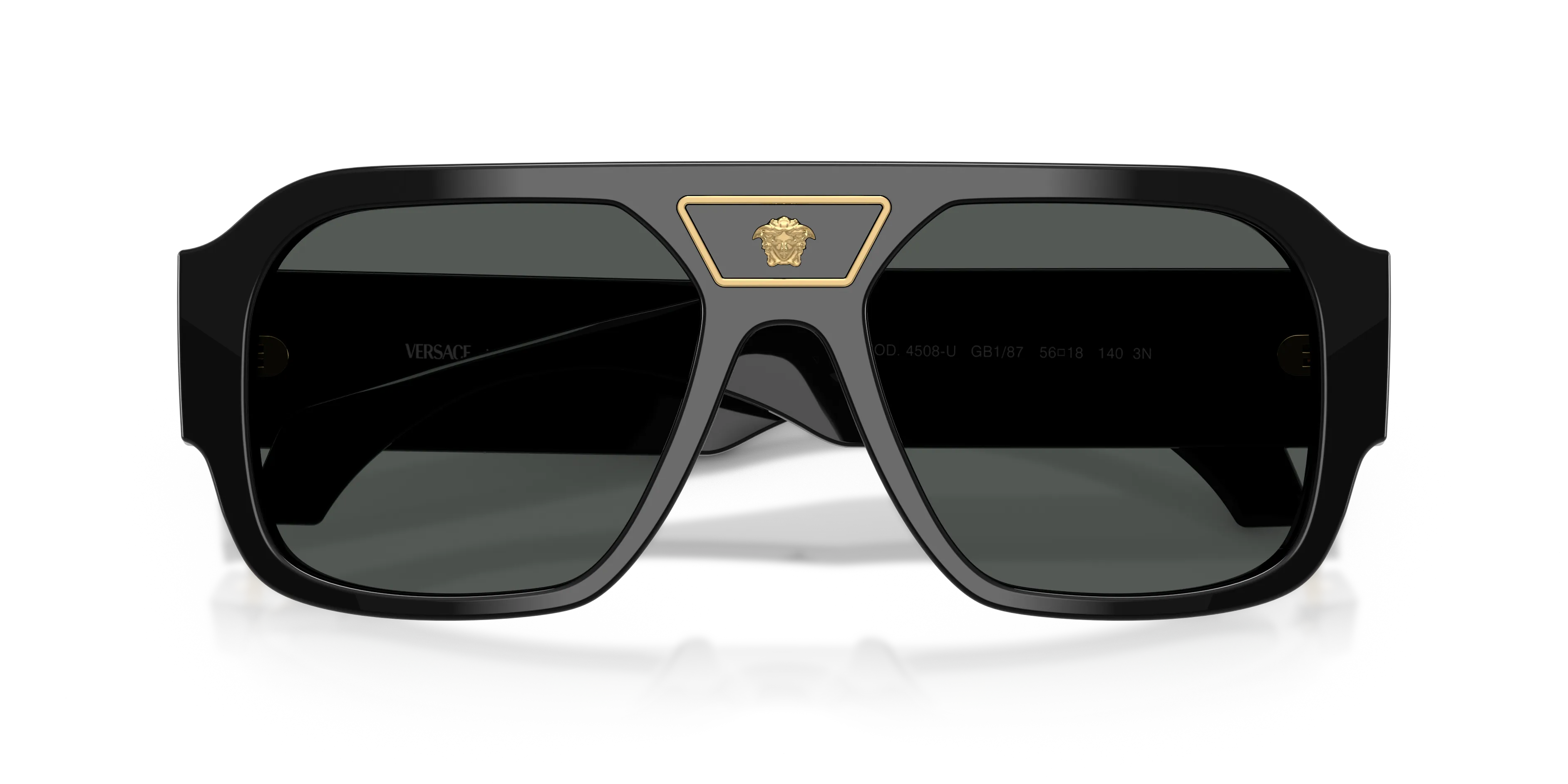 Versace VE4508U GB1/87 Occhiali da sole Acetato Nero Grigio Squadrata Normale - immagine 2