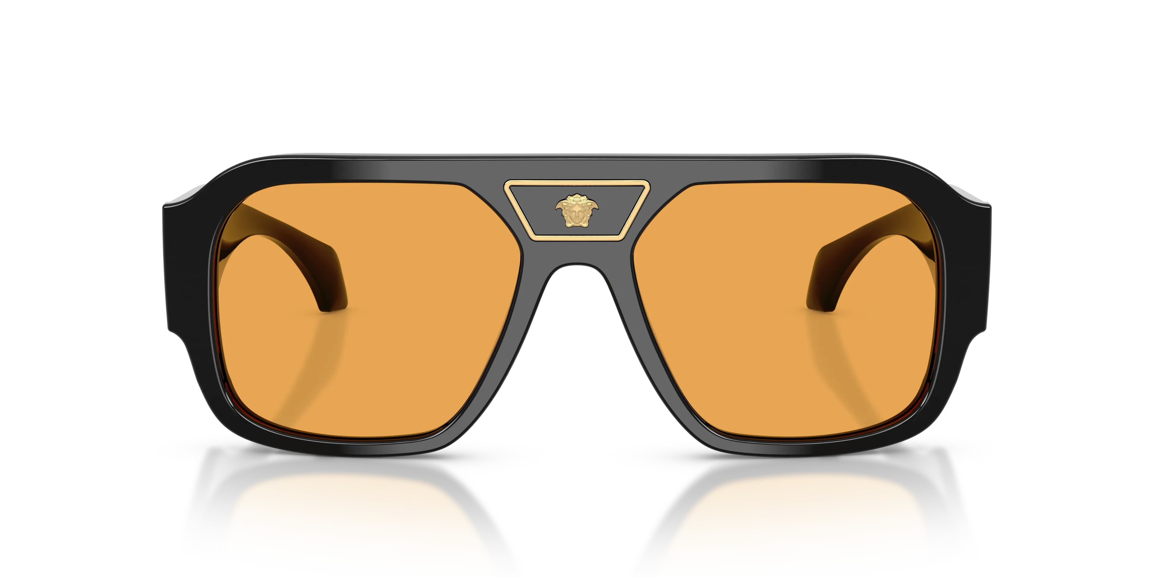 Versace VE4508U GB1/7 Occhiali da sole Acetato Nero Arancione Squadrata Normale - immagine 3