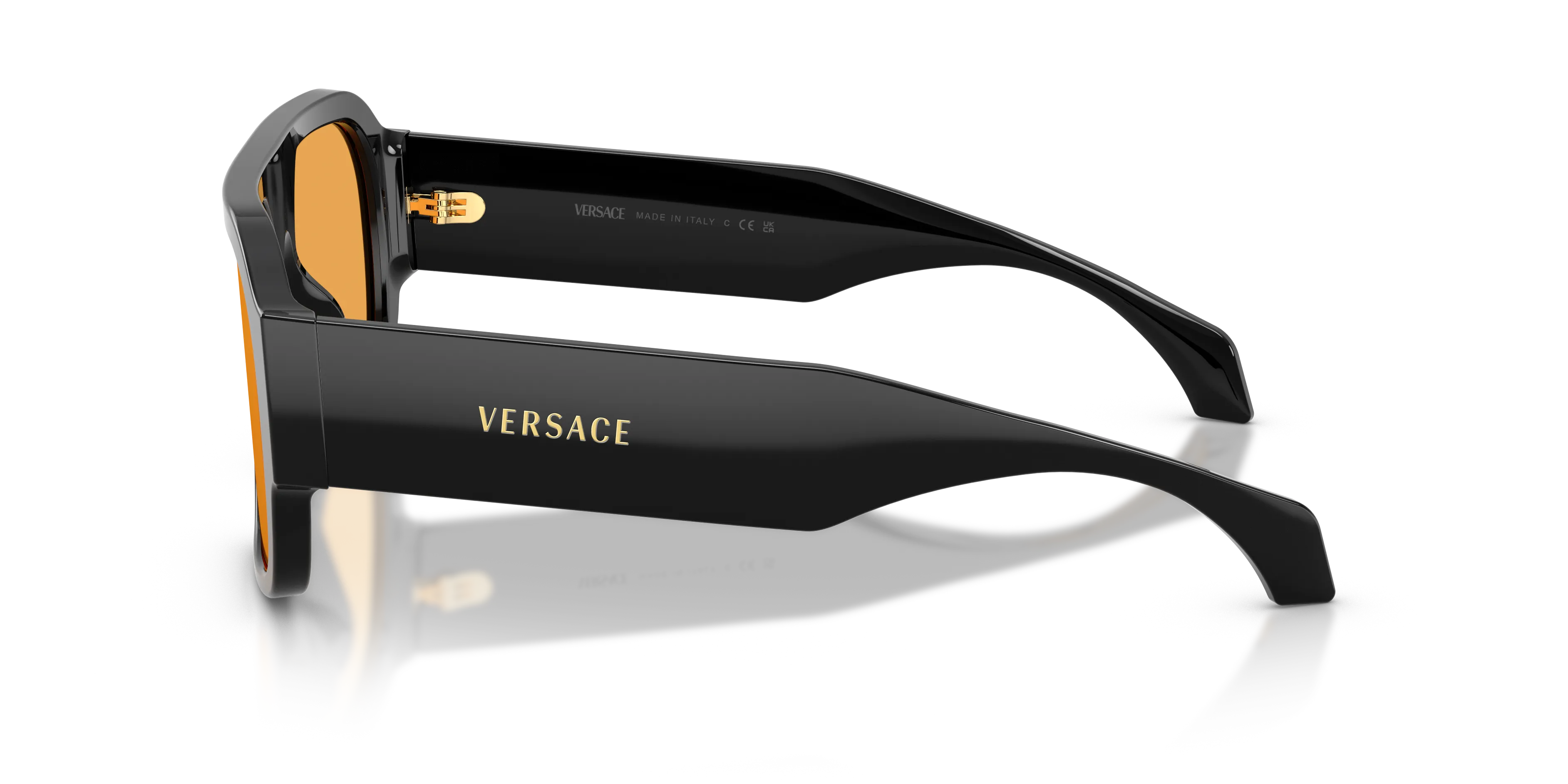 Versace VE4508U GB1/7 Occhiali da sole Acetato Nero Arancione Squadrata Normale - immagine 4
