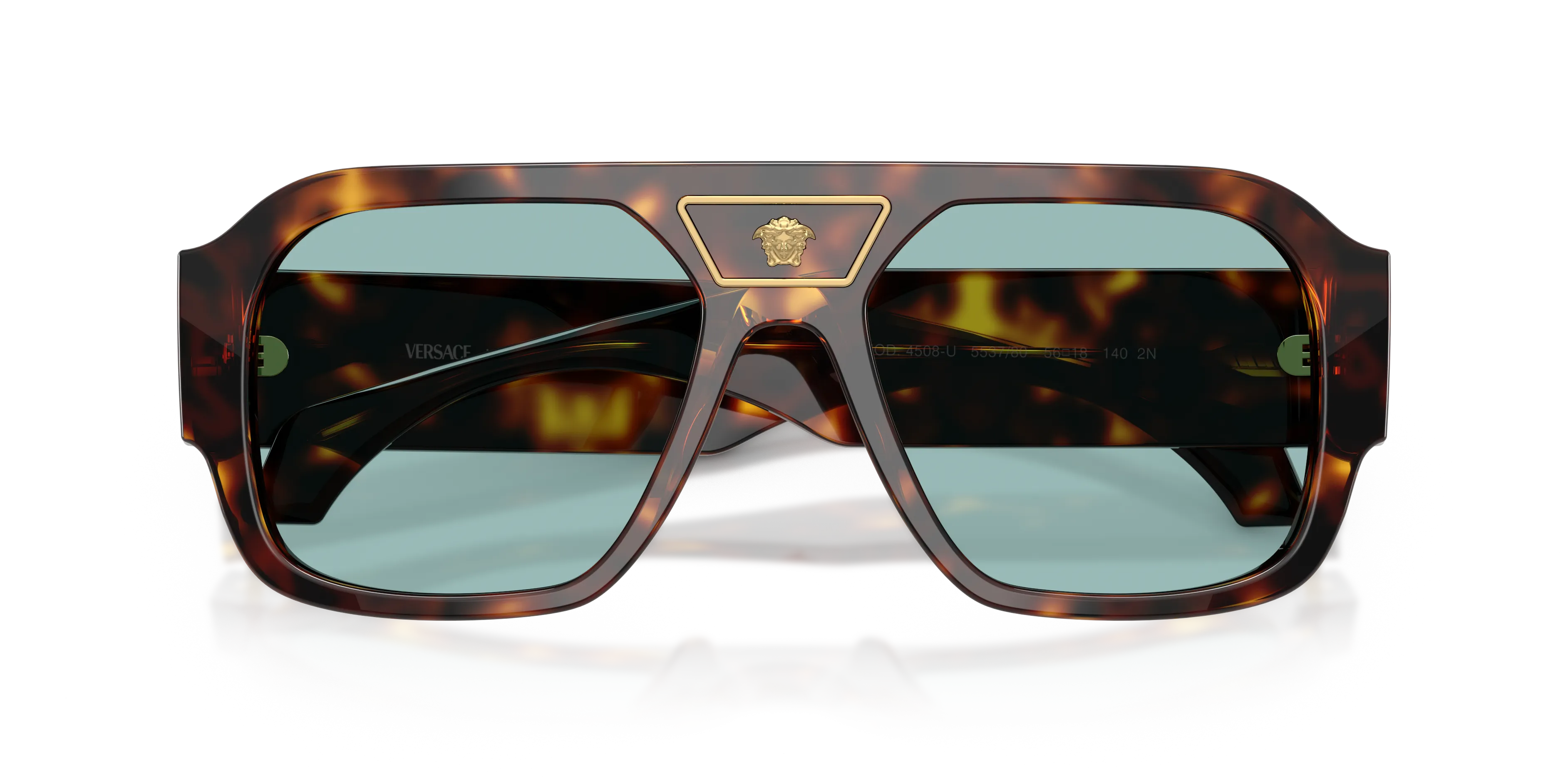 Versace VE4508U 553780 Occhiali da sole Acetato Tartaruga Blu Squadrata Normale - immagine 2