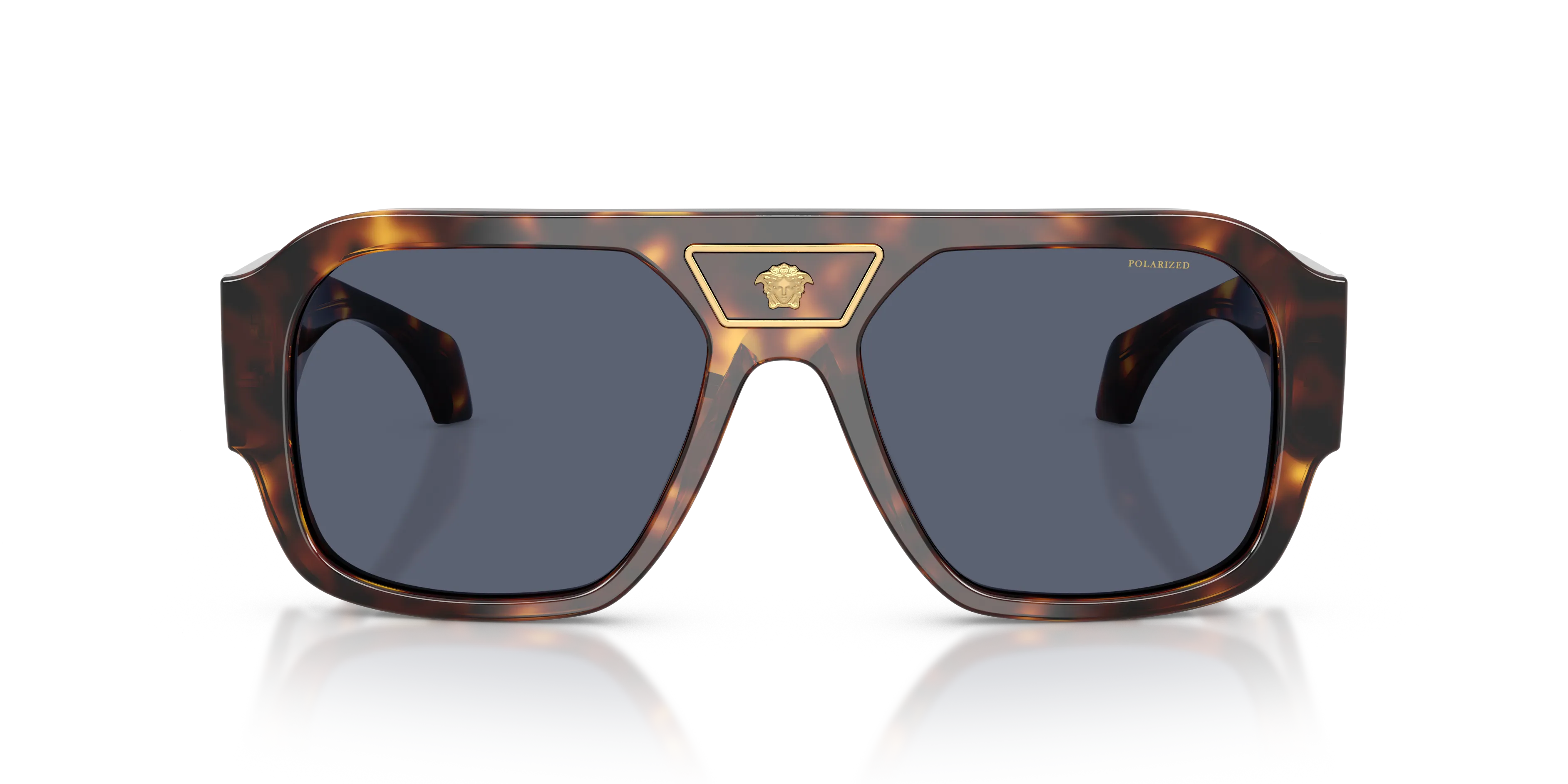 Versace VE4508U 55372V Occhiali da sole Acetato Tartaruga Blu Squadrata Polarizzata - immagine 3