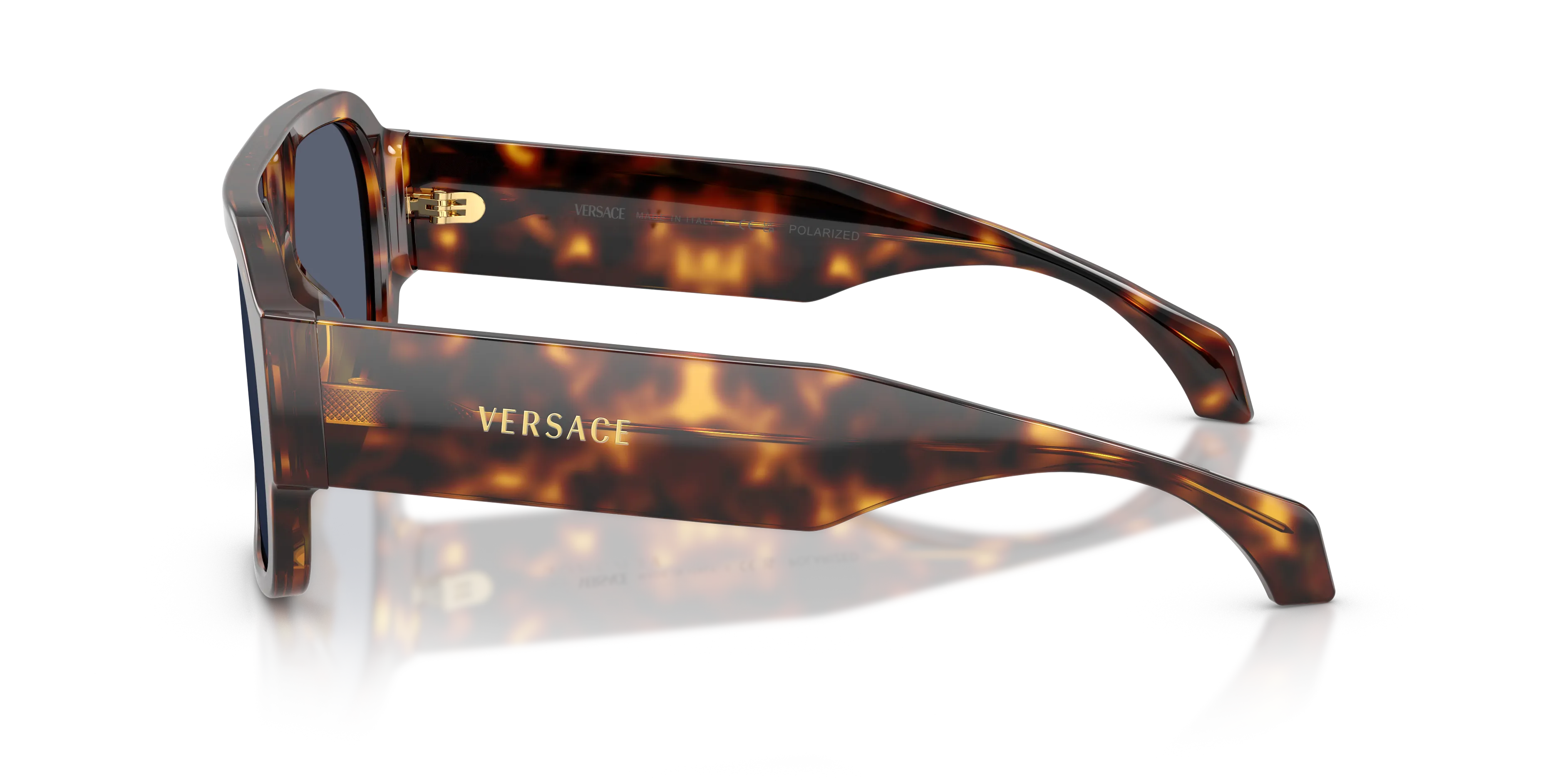 Versace VE4508U 55372V Occhiali da sole Acetato Tartaruga Blu Squadrata Polarizzata - immagine 4