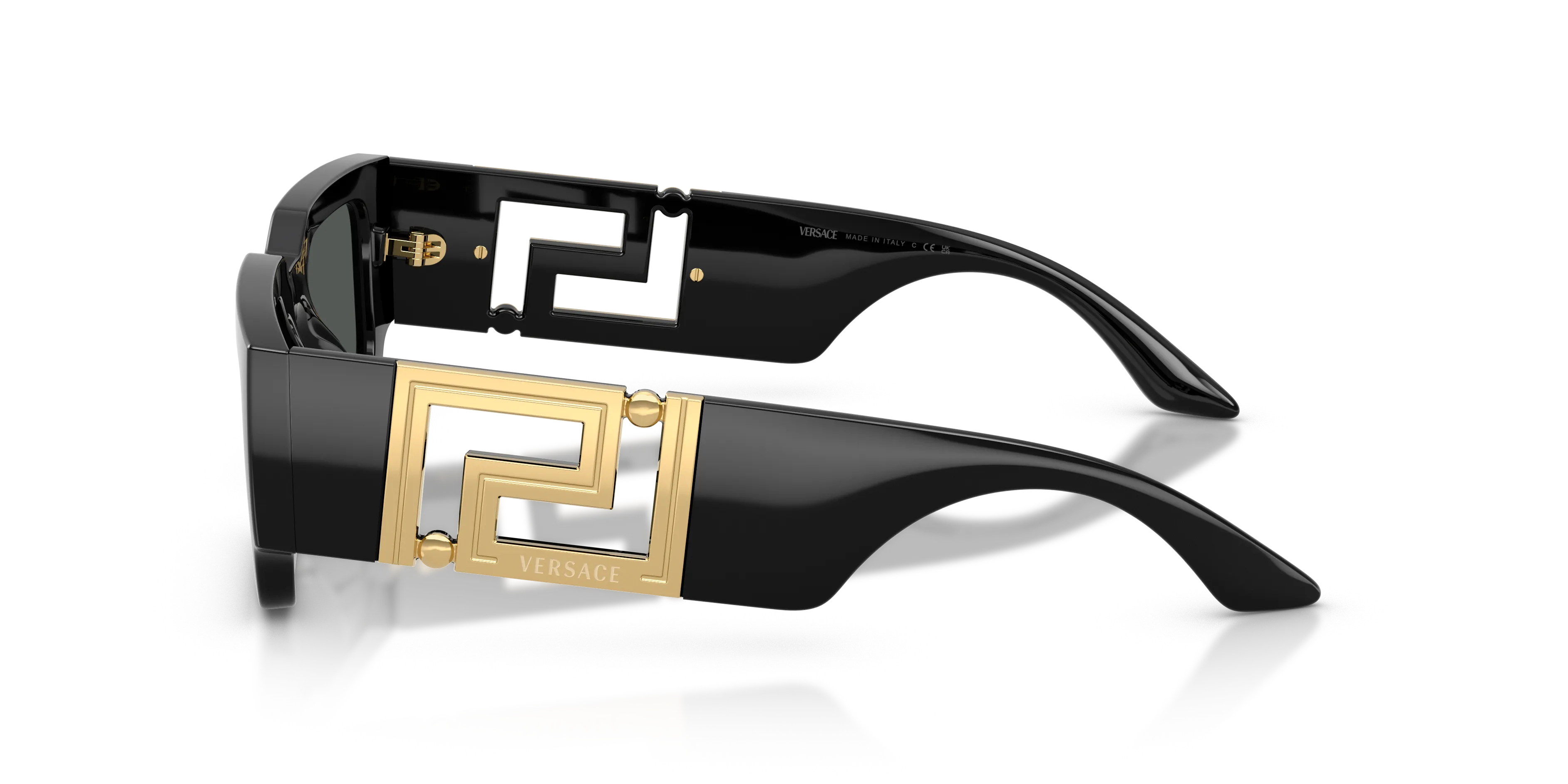 Versace VE4506U GB1/87 Occhiali da sole Iniettato Nero Grigio Squadrata Normale - immagine 4