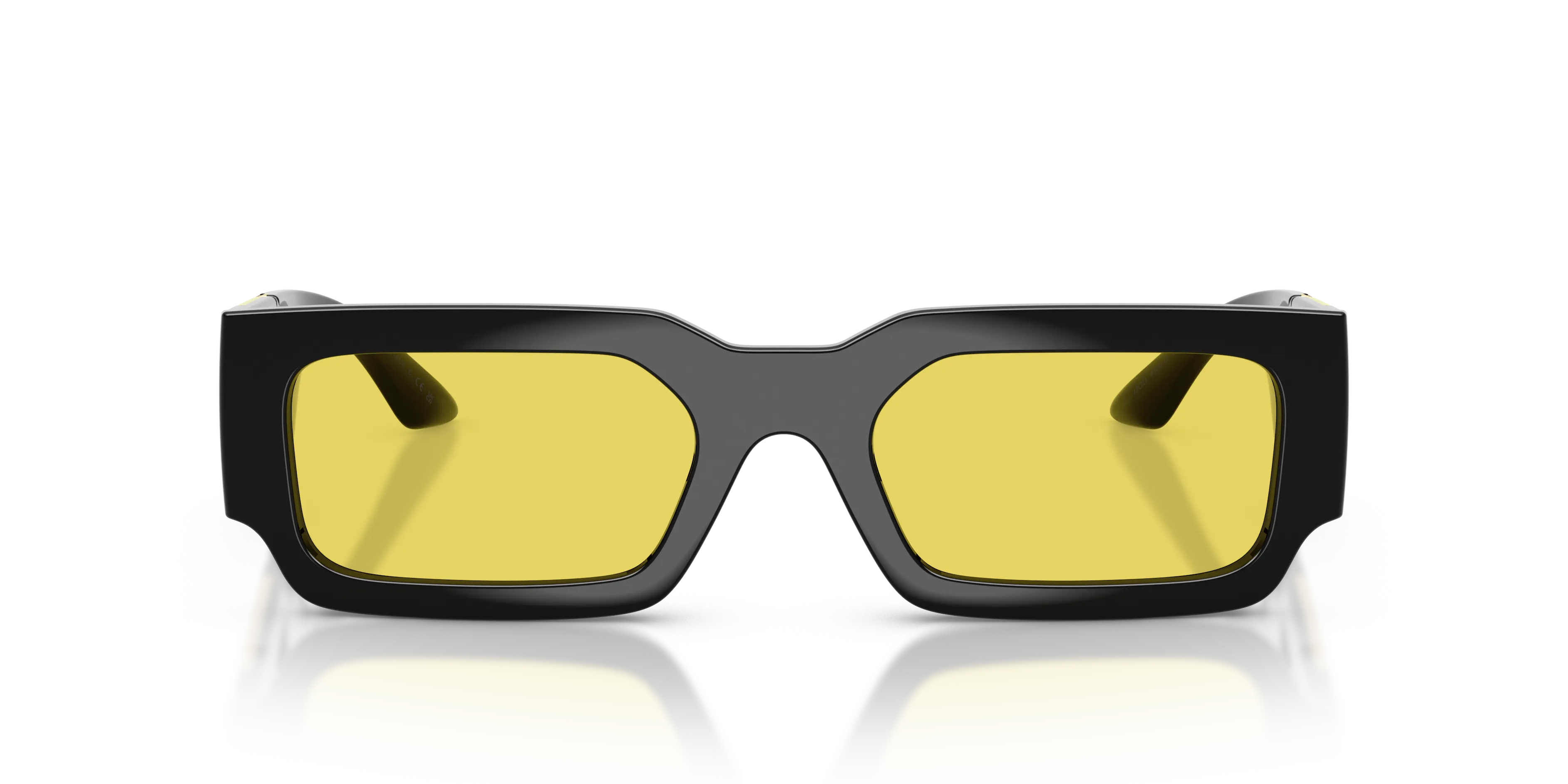 Versace VE4506U GB1/85 Occhiali da sole Iniettato Nero Giallo Squadrata Normale - immagine 3