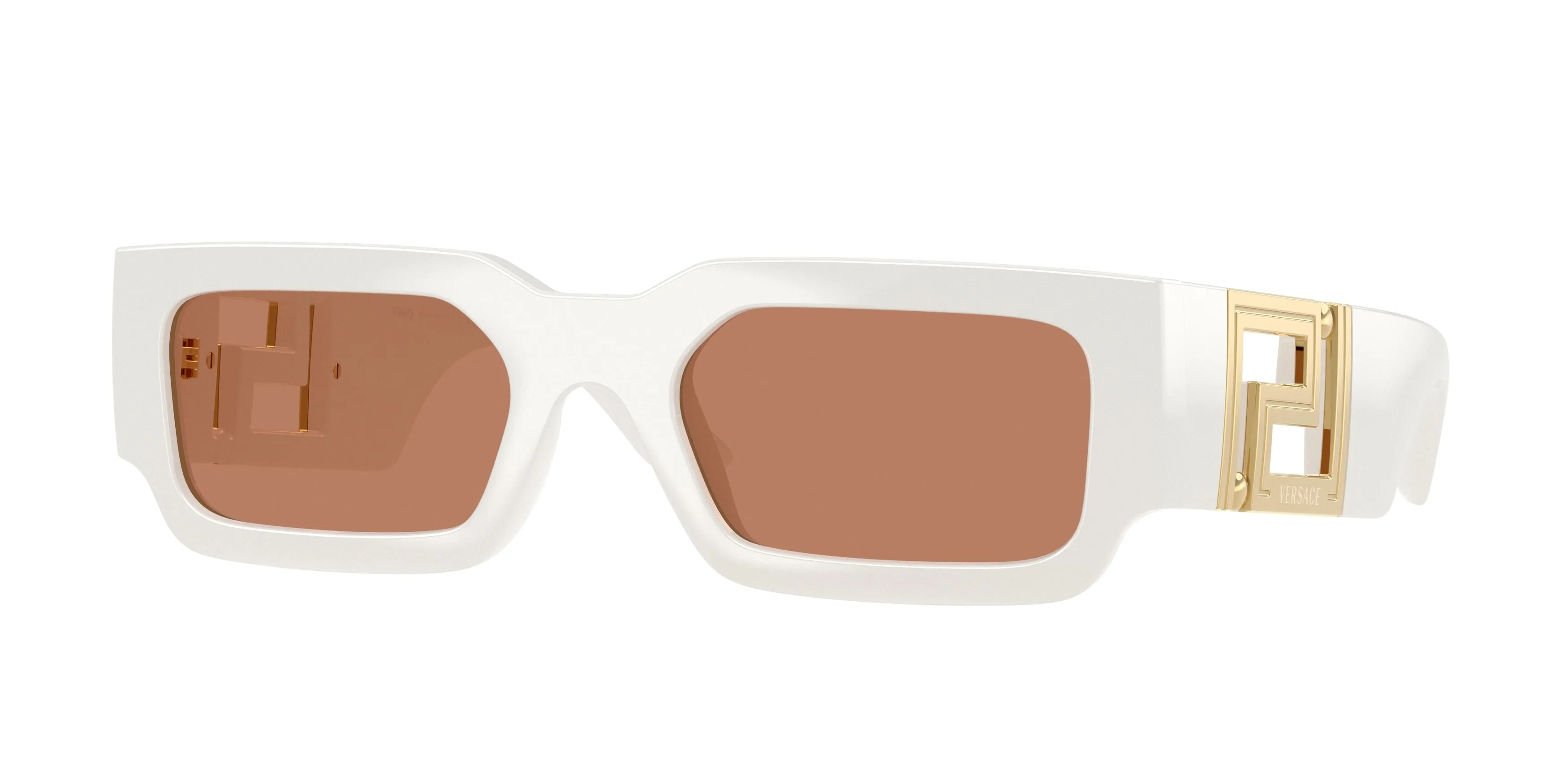 Versace VE4506U 554473 Occhiali da sole Iniettato Bianco Marrone Squadrata Normale - immagine 1