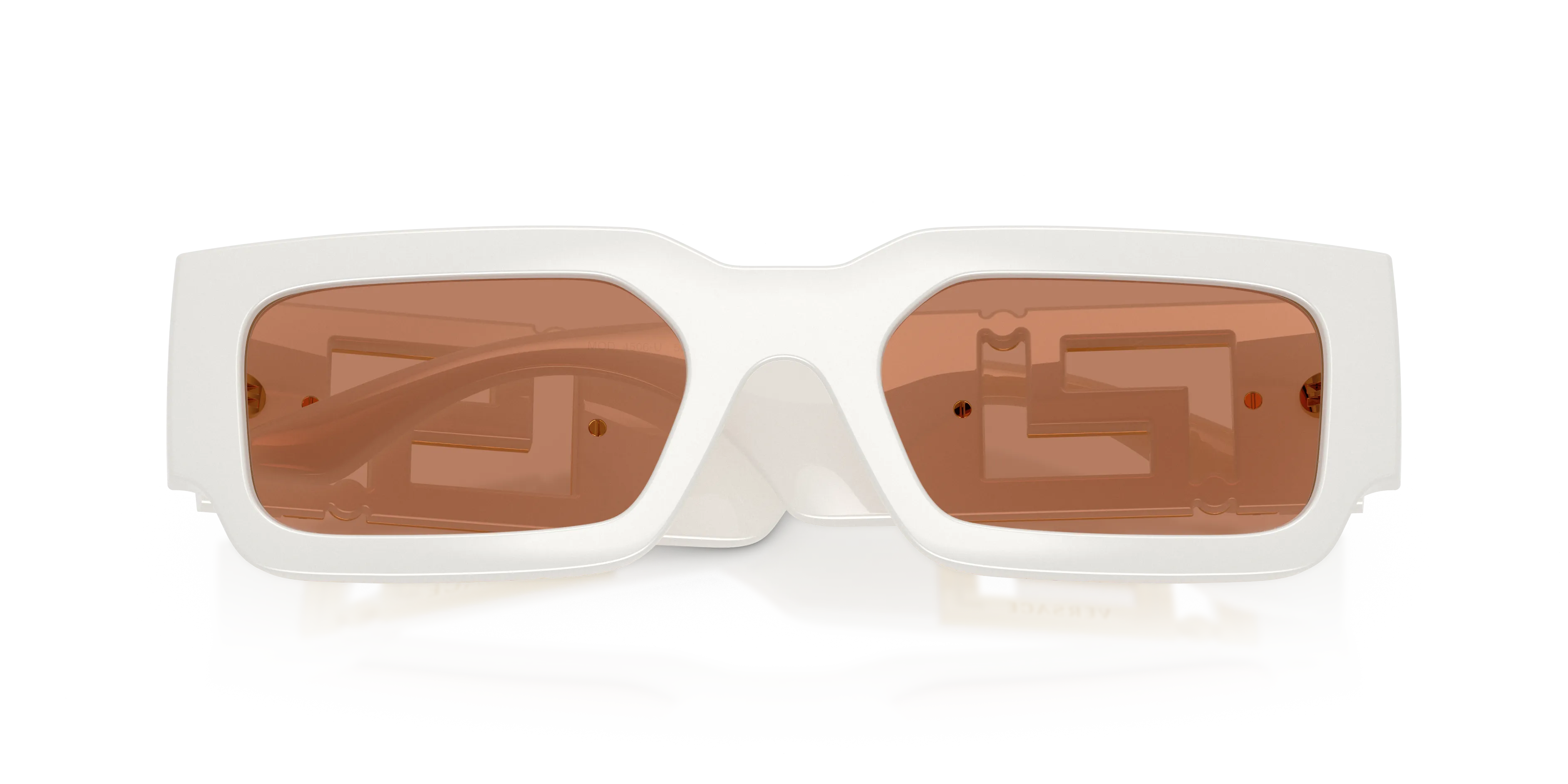 Versace VE4506U 554473 Occhiali da sole Iniettato Bianco Marrone Squadrata Normale - immagine 2