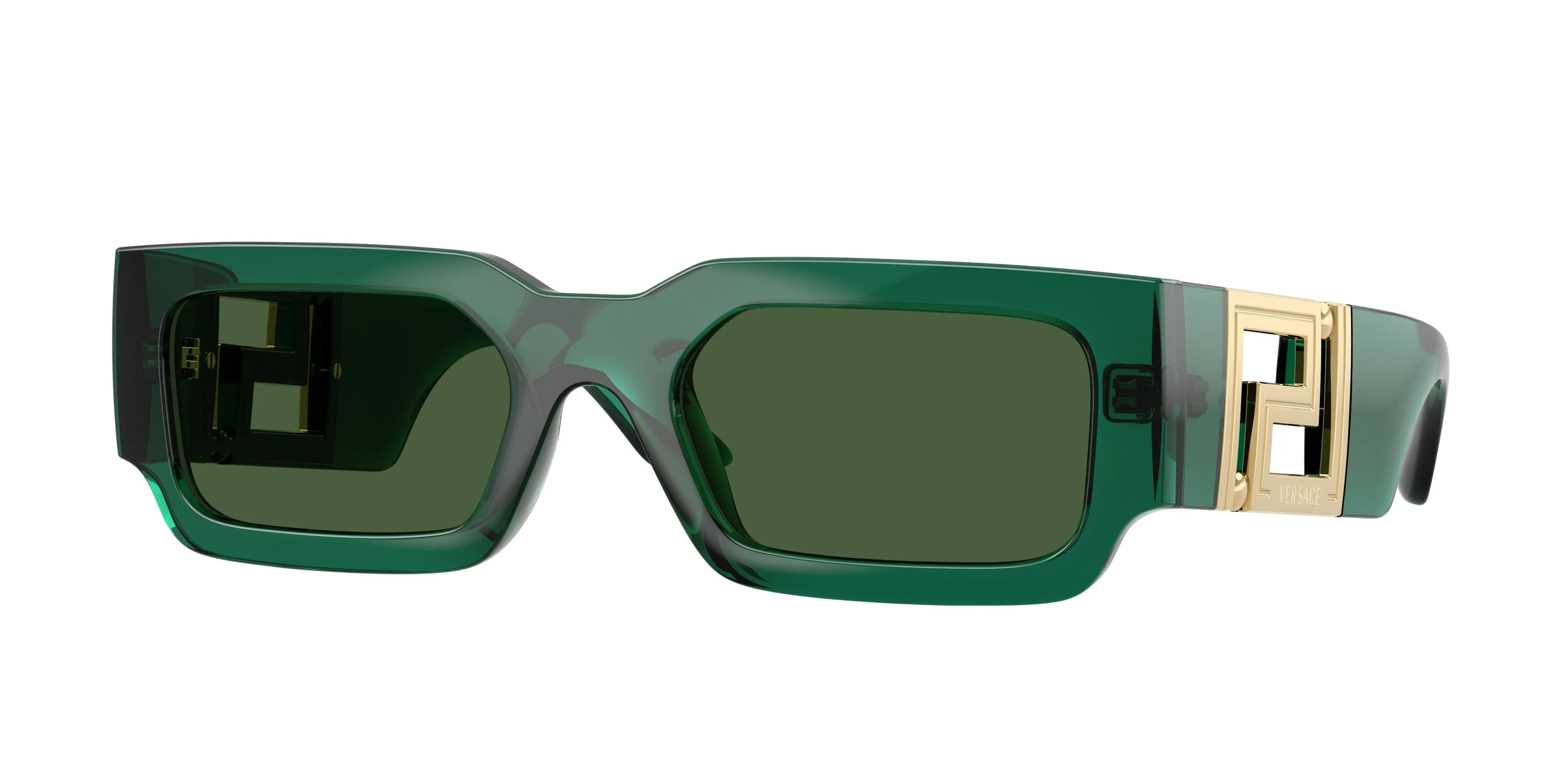 Versace VE4506U 514471 Occhiali da sole Iniettato Verde Verde Squadrata Normale - immagine 1