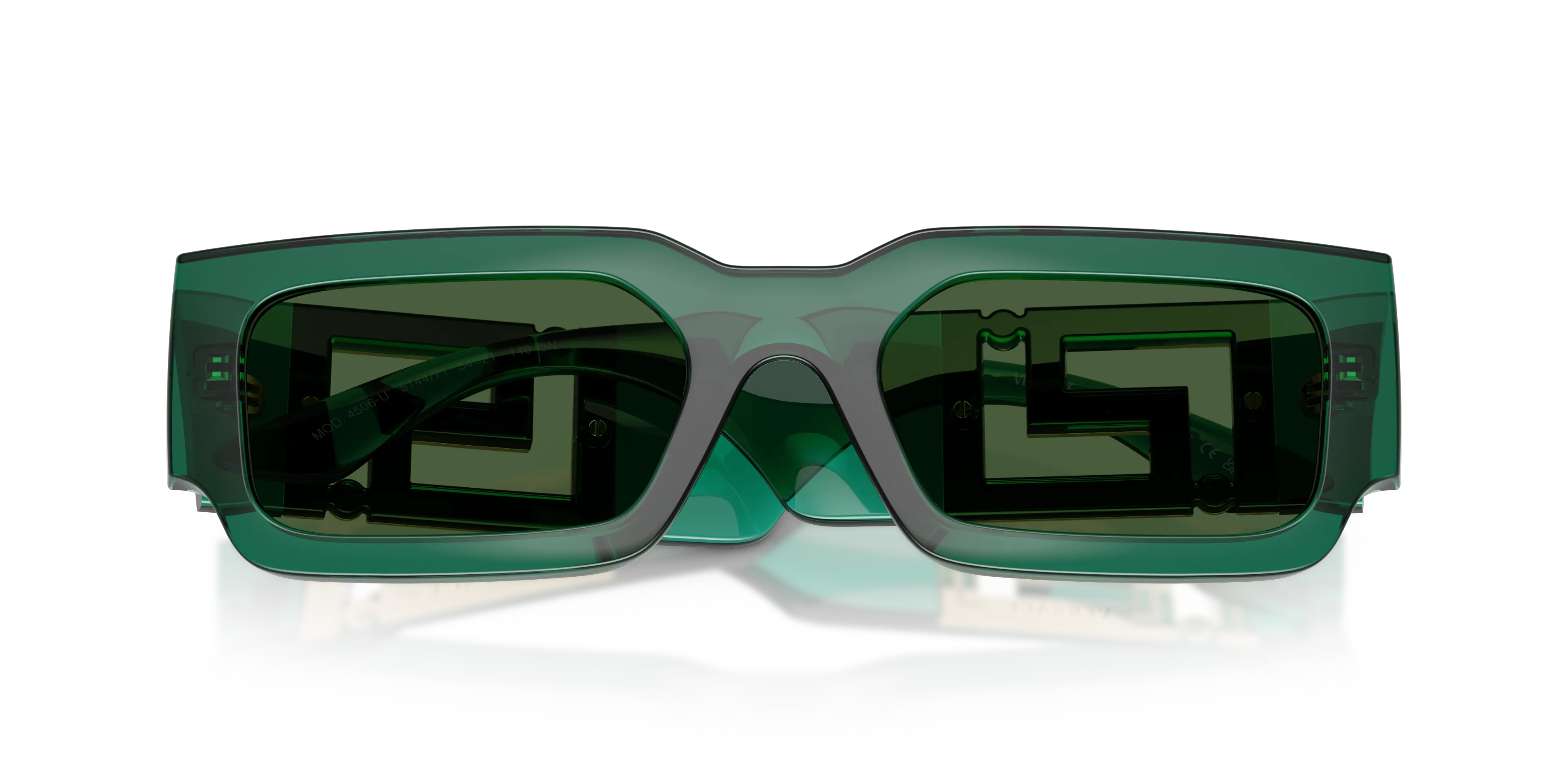 Versace VE4506U 514471 Occhiali da sole Iniettato Verde Verde Squadrata Normale - immagine 2