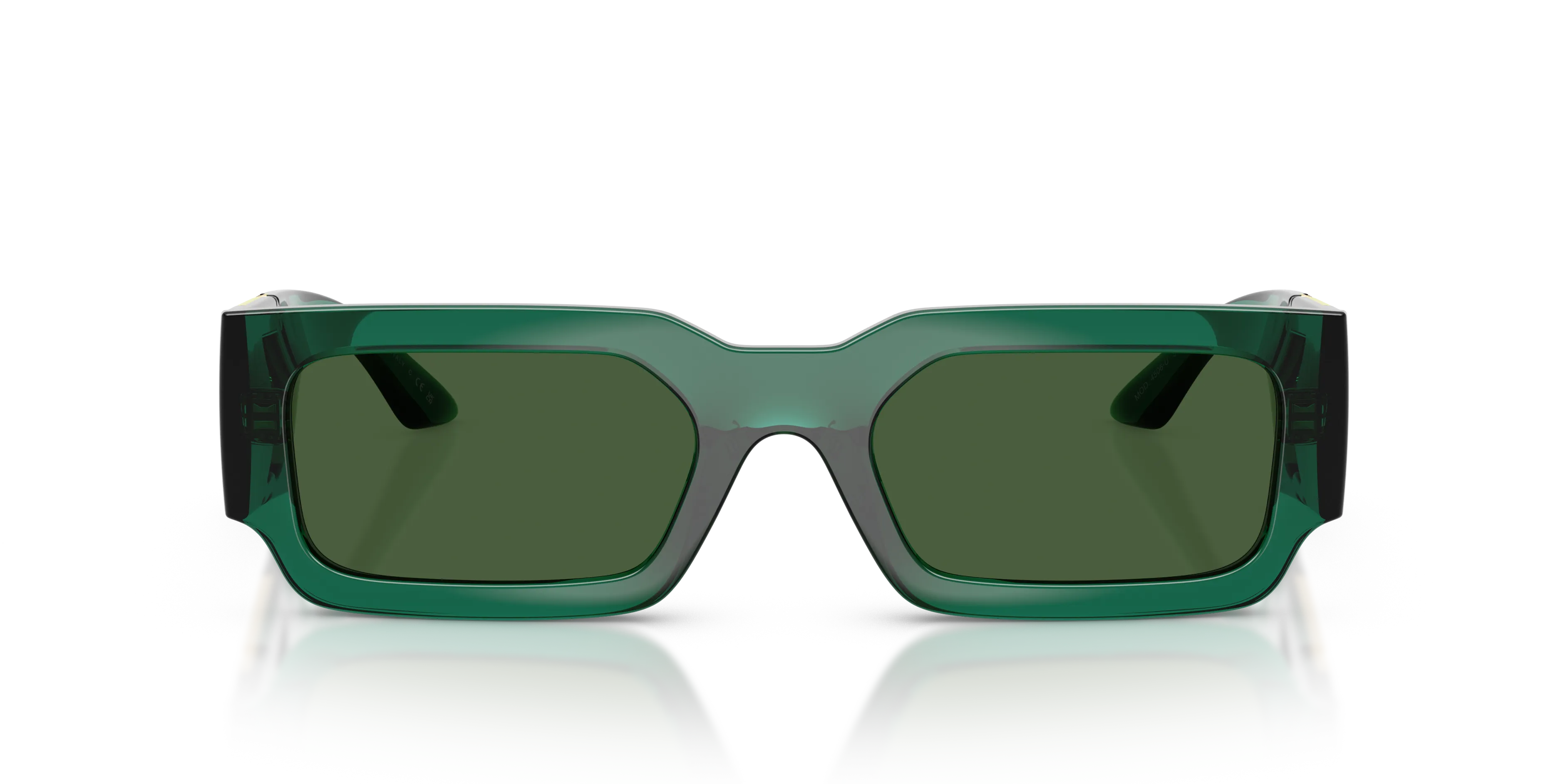 Versace VE4506U 514471 Occhiali da sole Iniettato Verde Verde Squadrata Normale - immagine 3