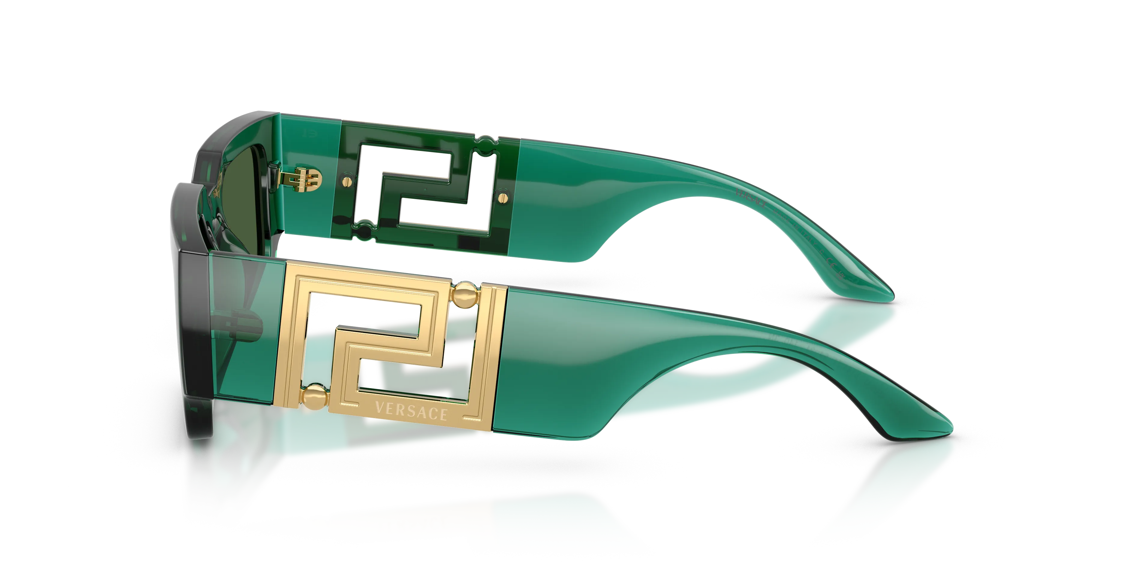 Versace VE4506U 514471 Occhiali da sole Iniettato Verde Verde Squadrata Normale - immagine 4