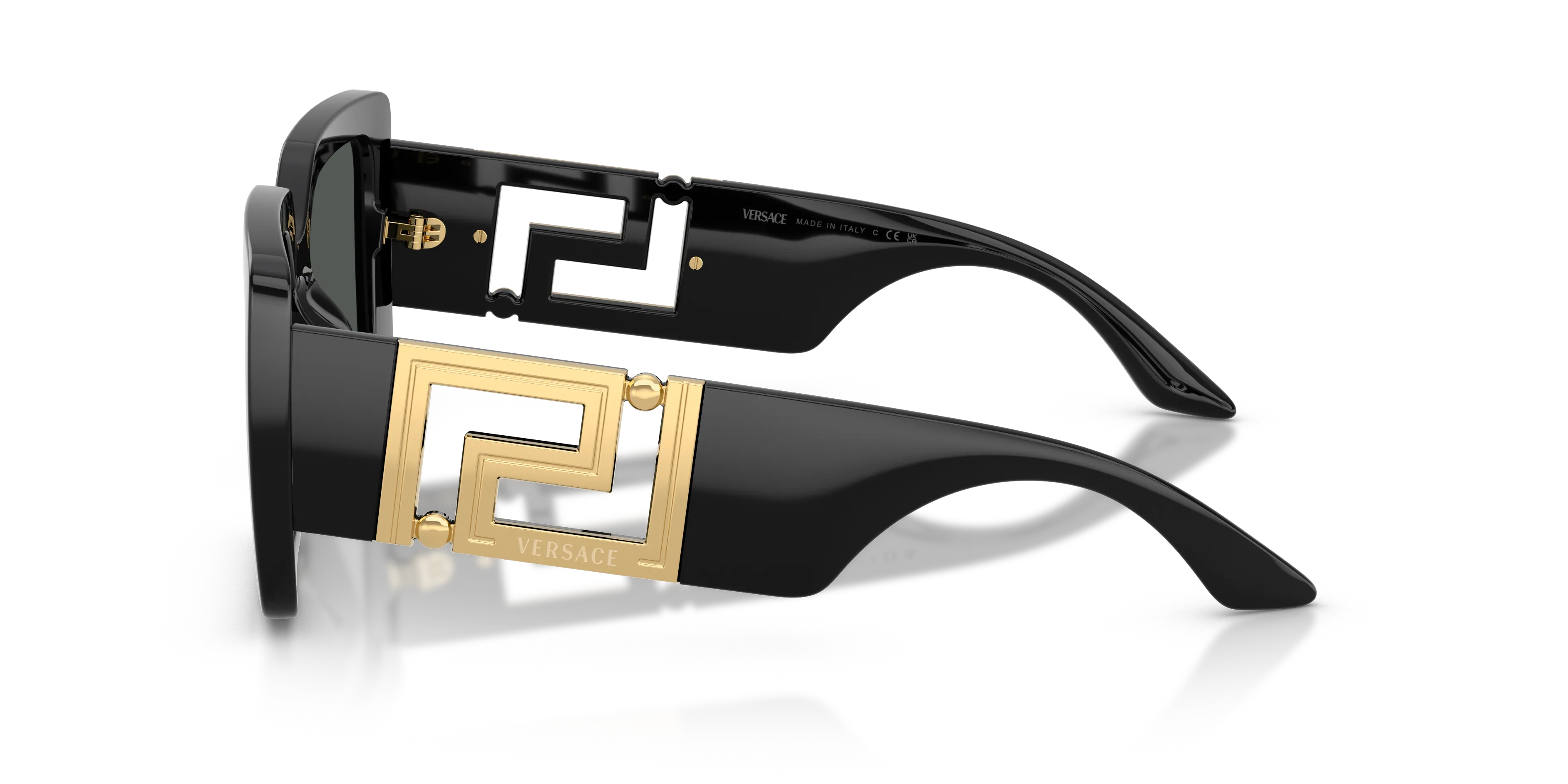 Versace VE4505U GB1/87 Occhiali da sole Iniettato Nero Grigio Squadrata Normale - immagine 4