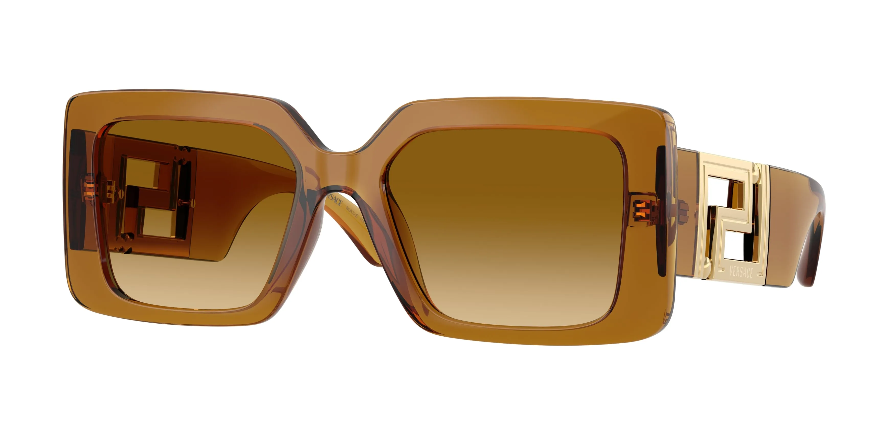 Versace VE4505U 53422L Occhiali da sole Iniettato Giallo Giallo Squadrata Normale Sfumato - immagine 1